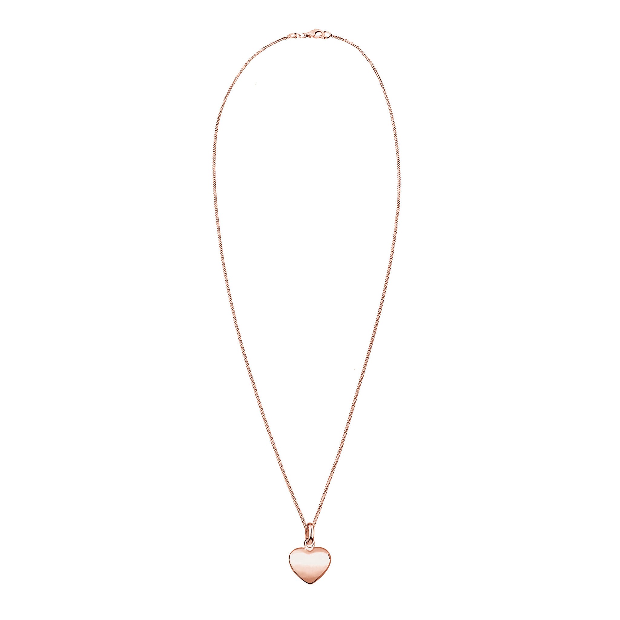 Roségold - Elli | Halskette | Gravur Herz Anhänger | 925 Sterling Silber rosé-vergoldet