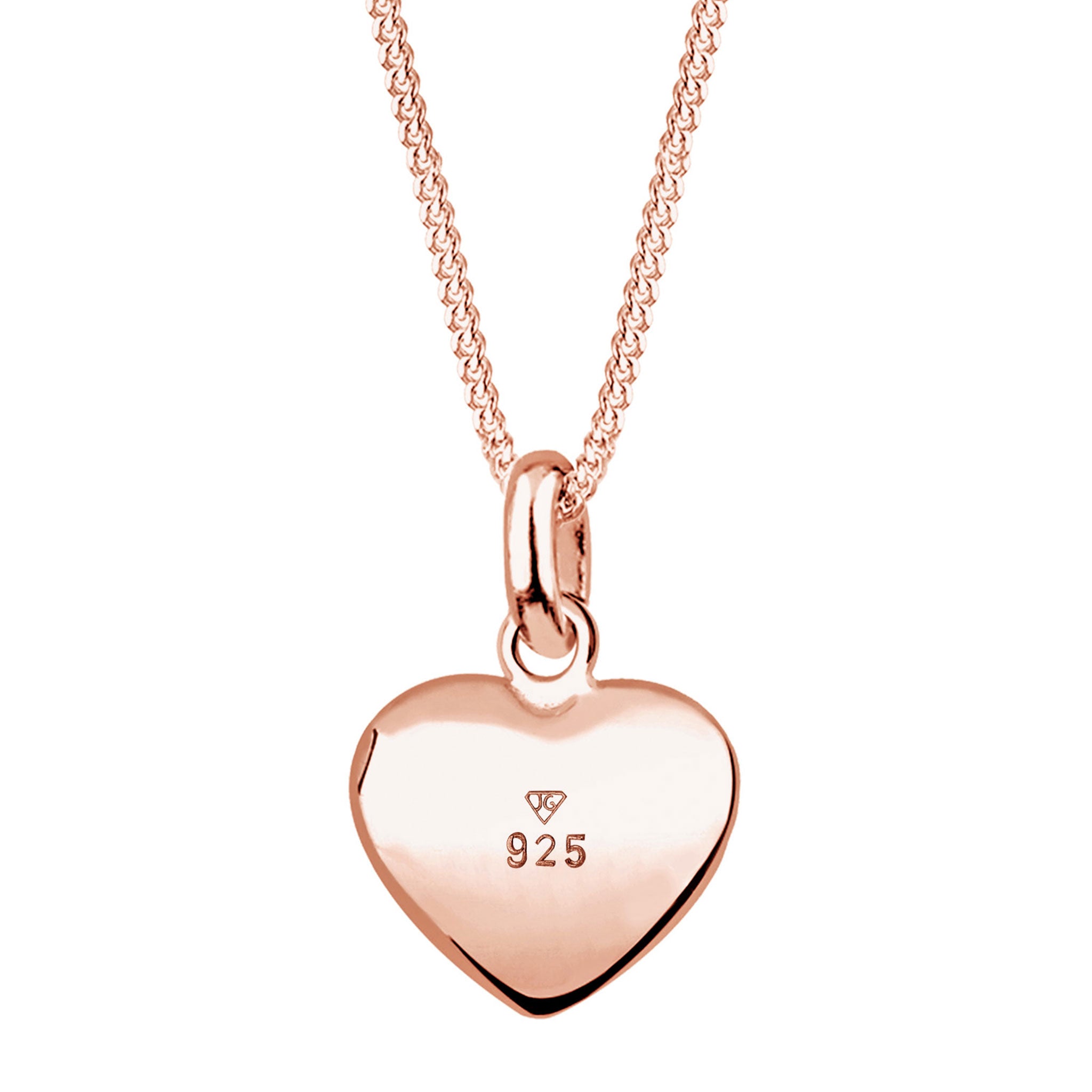 Roségold - Elli | Halskette | Gravur Herz Anhänger | 925 Sterling Silber rosé-vergoldet
