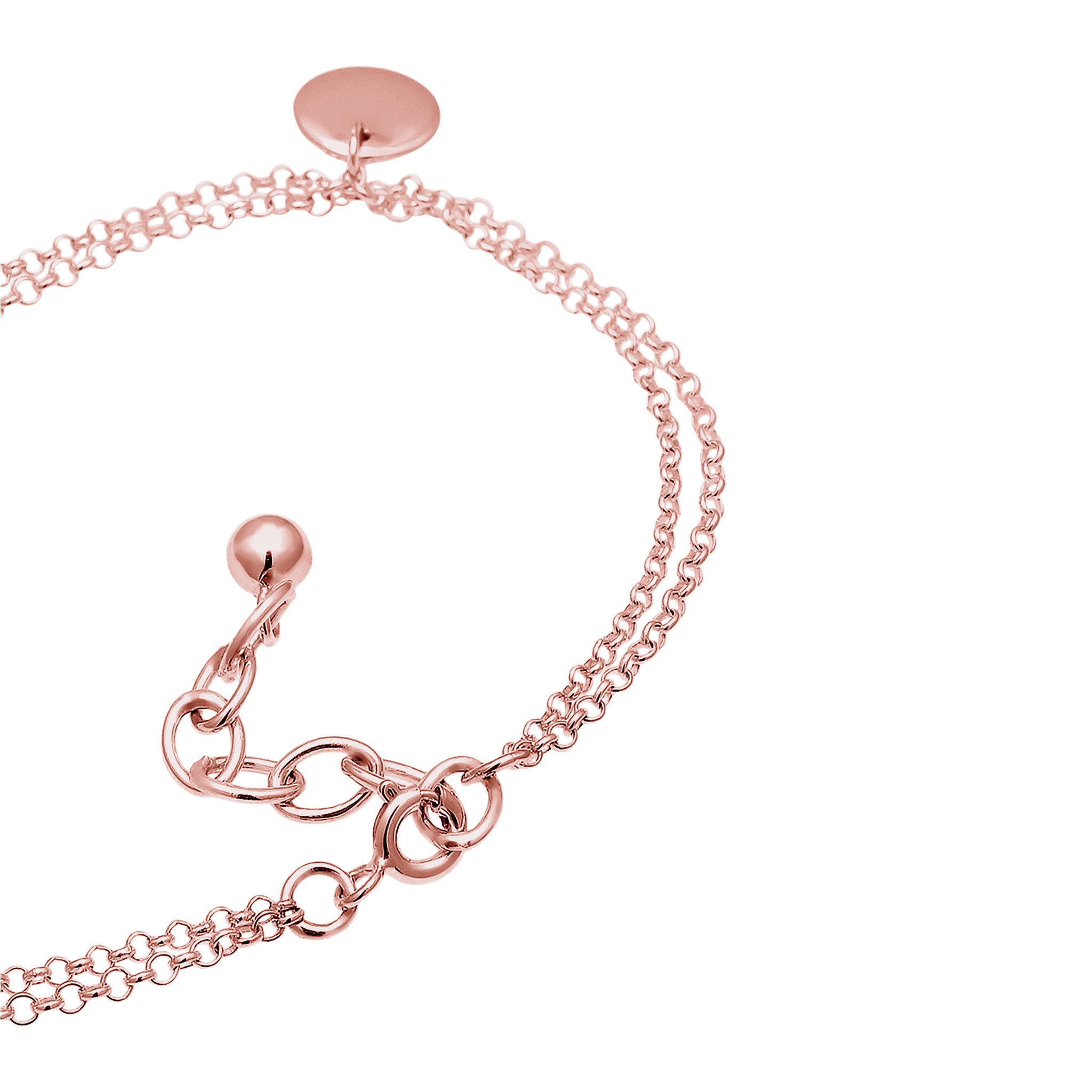 Roségold - Elli | Armband | Gravur Plättchen | 925er Sterling Silber rose-vergoldet