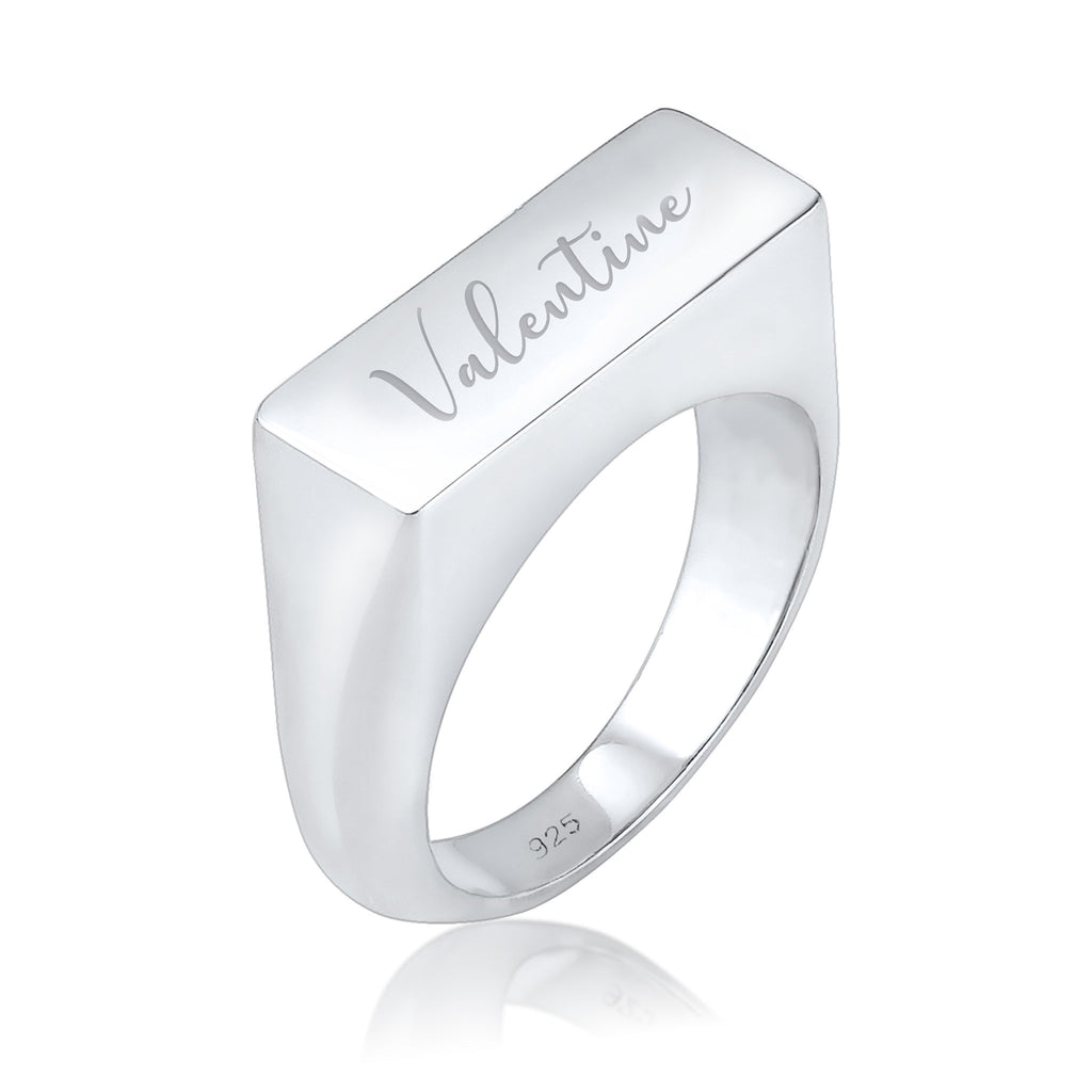 Silber - Elli | Siegelring | Gravurplatte | 925 Sterling Silber