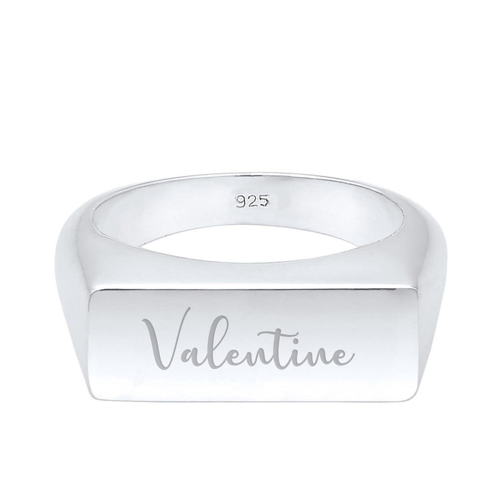 Silber - Elli | Siegelring | Gravurplatte | 925 Sterling Silber
