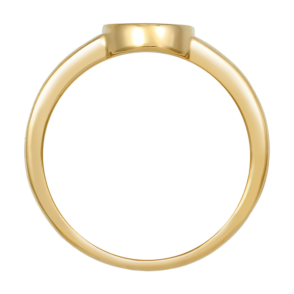 Gold - Elli | Siegelring Oval | Gravur Platte | 925 Sterling Silber vergoldet