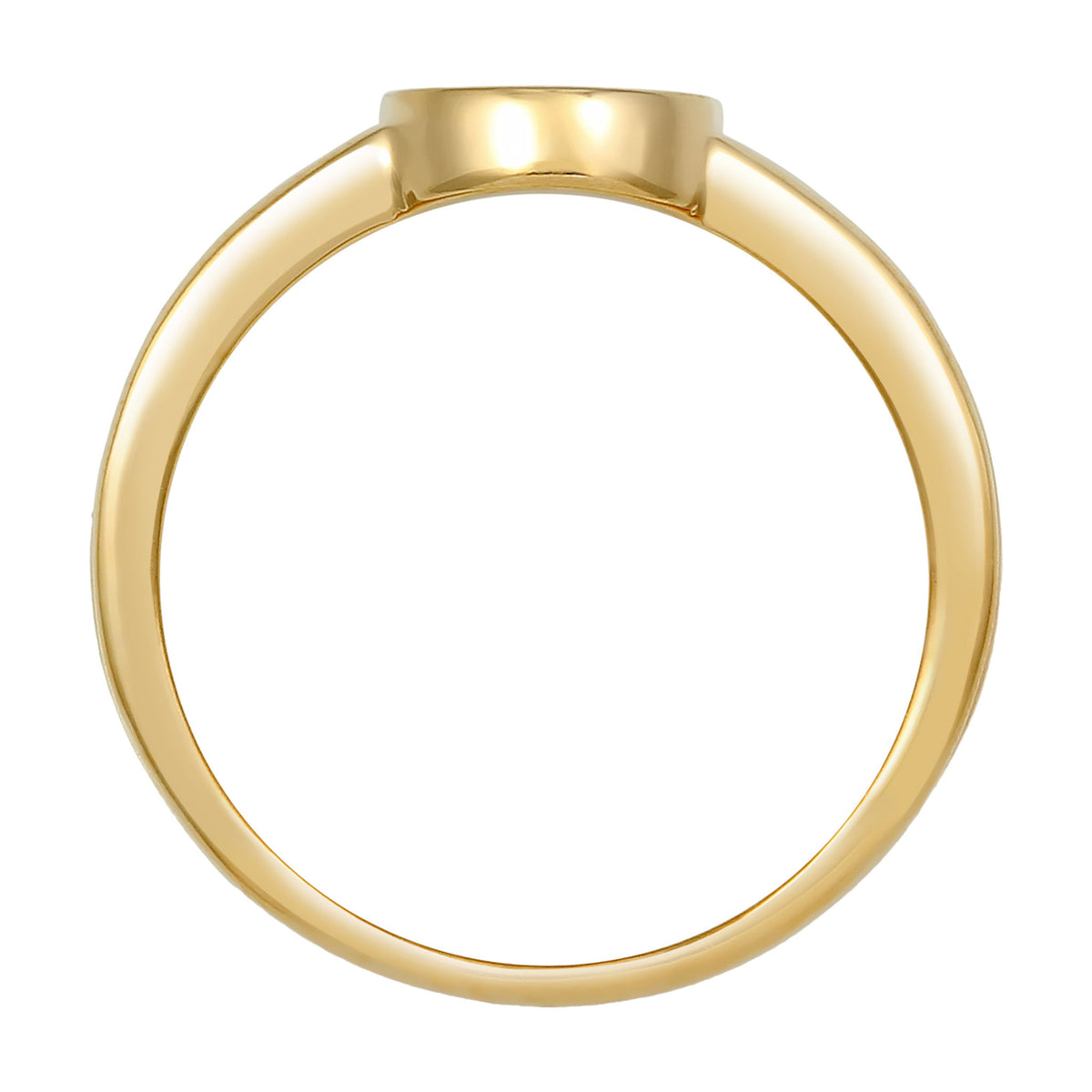 Gold - Elli | Siegelring Oval | Gravur Platte | 925 Sterling Silber vergoldet