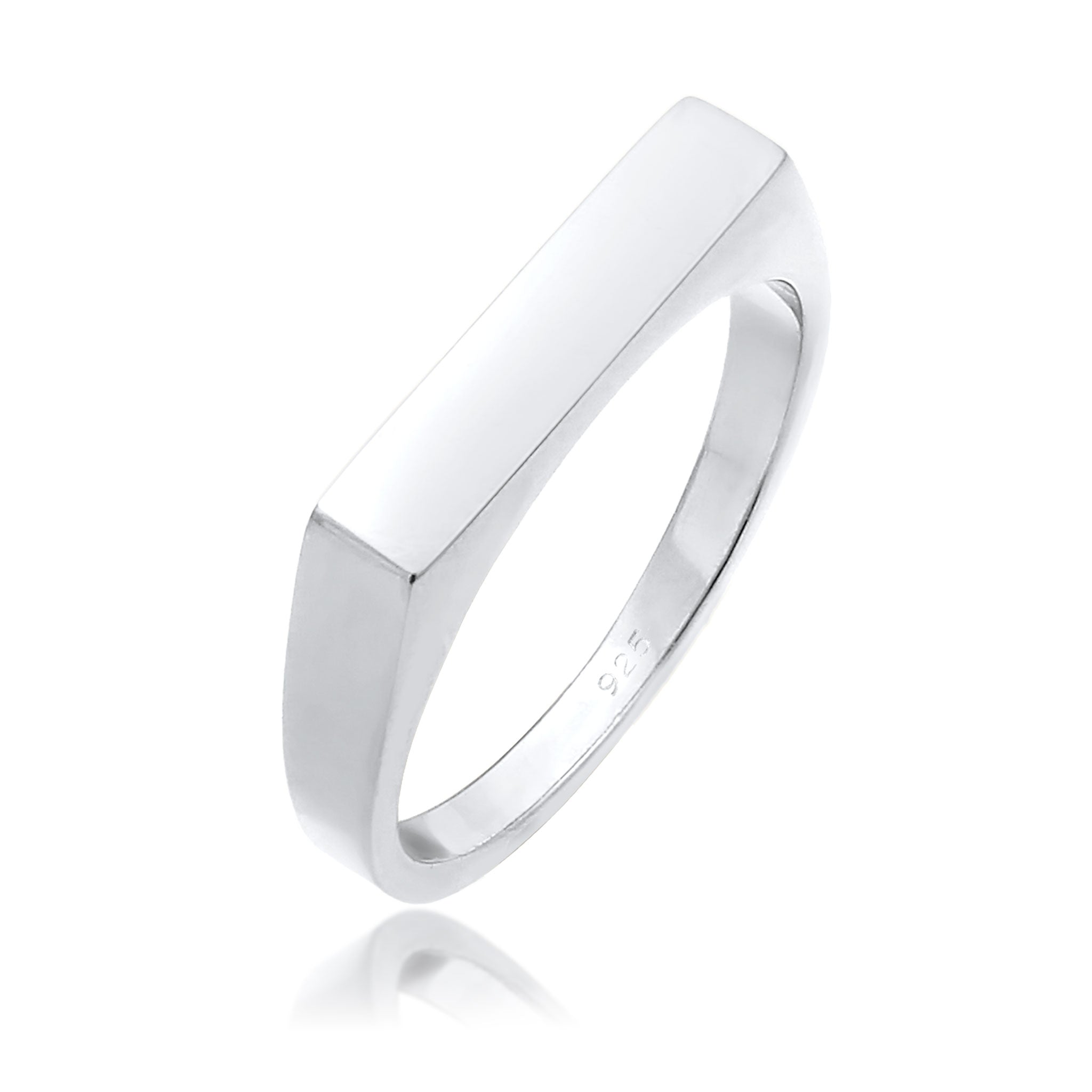 Silber - Elli | Siegelring Filigran | Gravur Platte | 925 Sterling Silber