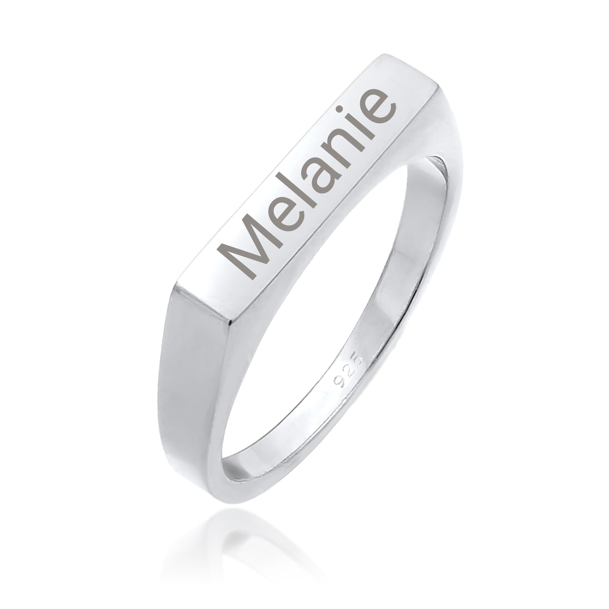 Silber - Elli | Siegelring Filigran | Gravur Platte | 925 Sterling Silber