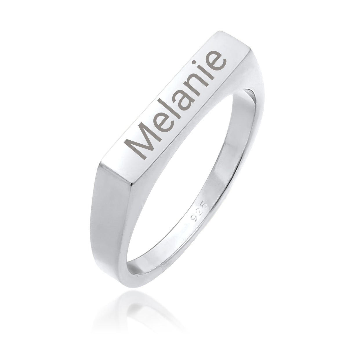 Silber - Elli | Siegelring Filigran | Gravur Platte | 925 Sterling Silber