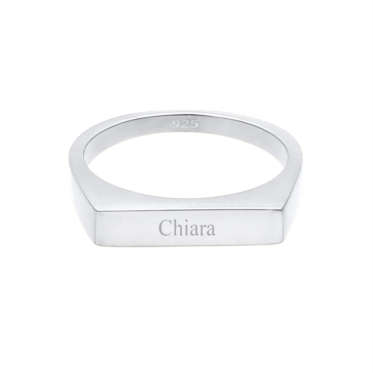 Silber - Elli | Siegelring Filigran | Gravur Platte | 925 Sterling Silber