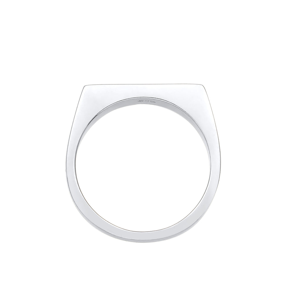 Silber - Elli | Siegelring Filigran | Gravur Platte | 925 Sterling Silber