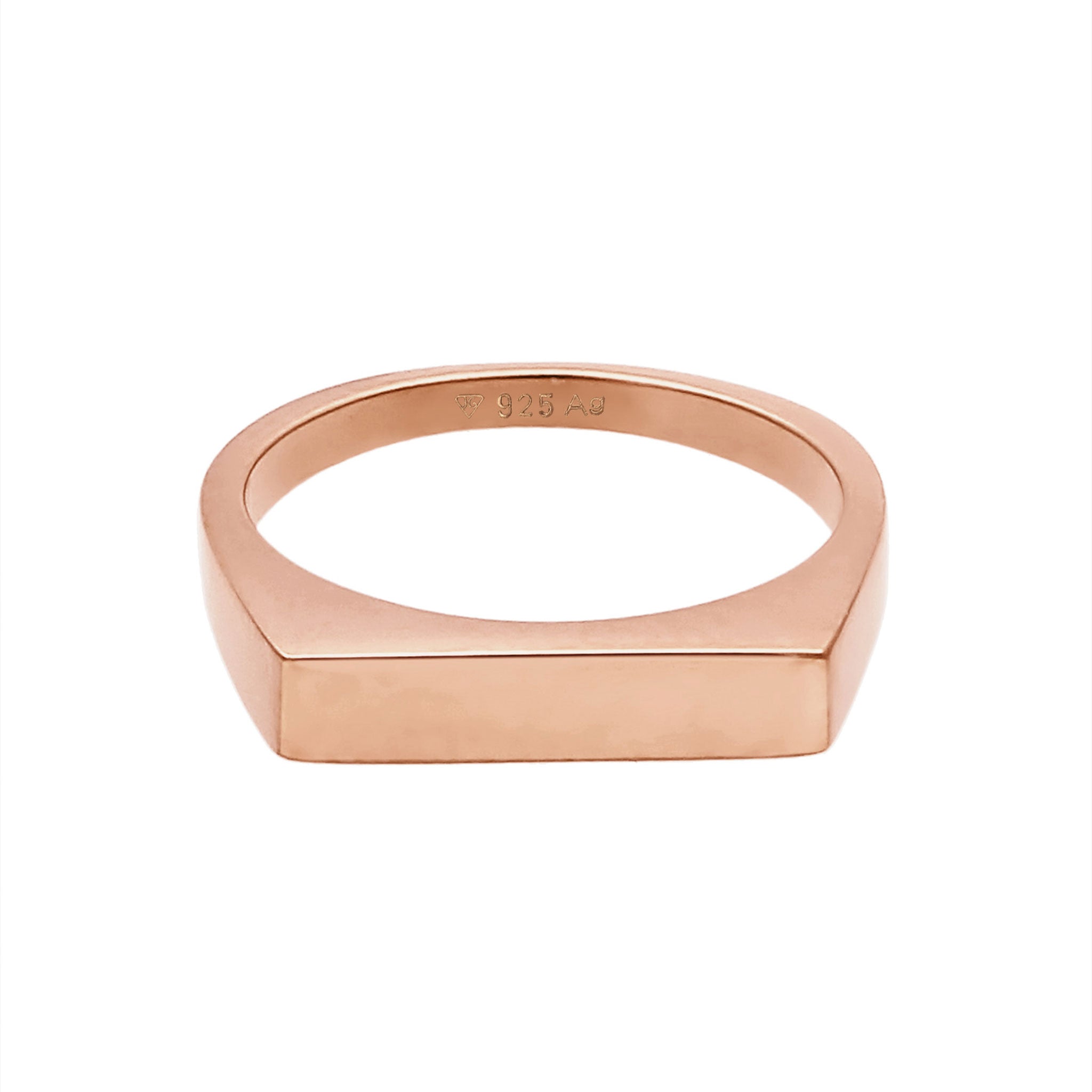 Roségold - Elli | Siegelring Filigran | Gravur Platte | 925 Sterling Silber rose-vergoldet