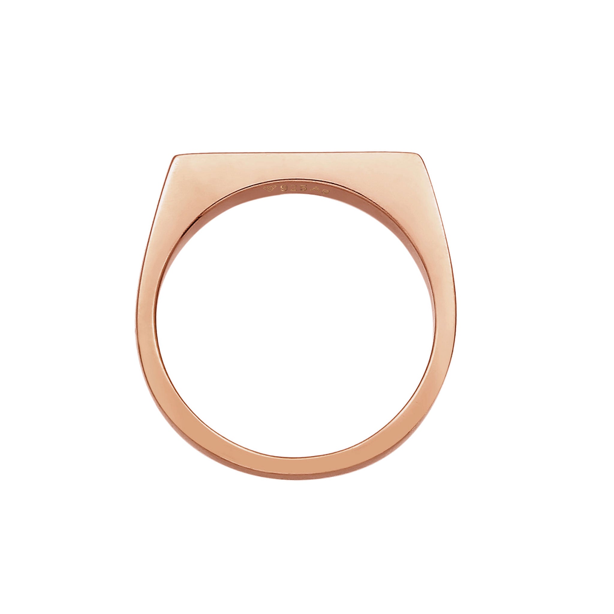 Roségold - Elli | Siegelring Filigran | Gravur Platte | 925 Sterling Silber rose-vergoldet