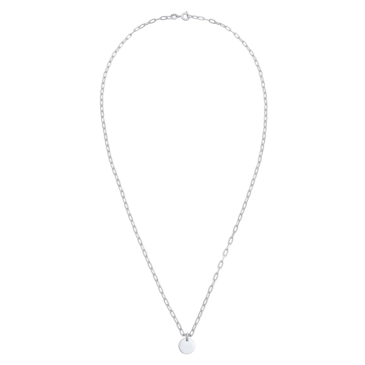 Silber - Elli | Gliederkette | Gravur Plättchen | 925 Sterling Silber