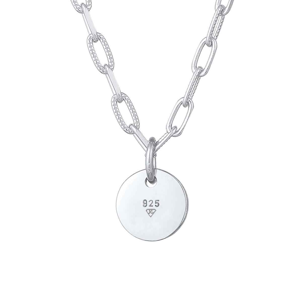 Silber - Elli | Gliederkette | Gravur Plättchen | 925 Sterling Silber