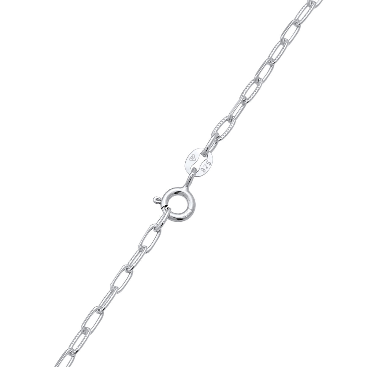 Silber - Elli | Gliederkette | Gravur Plättchen | 925 Sterling Silber