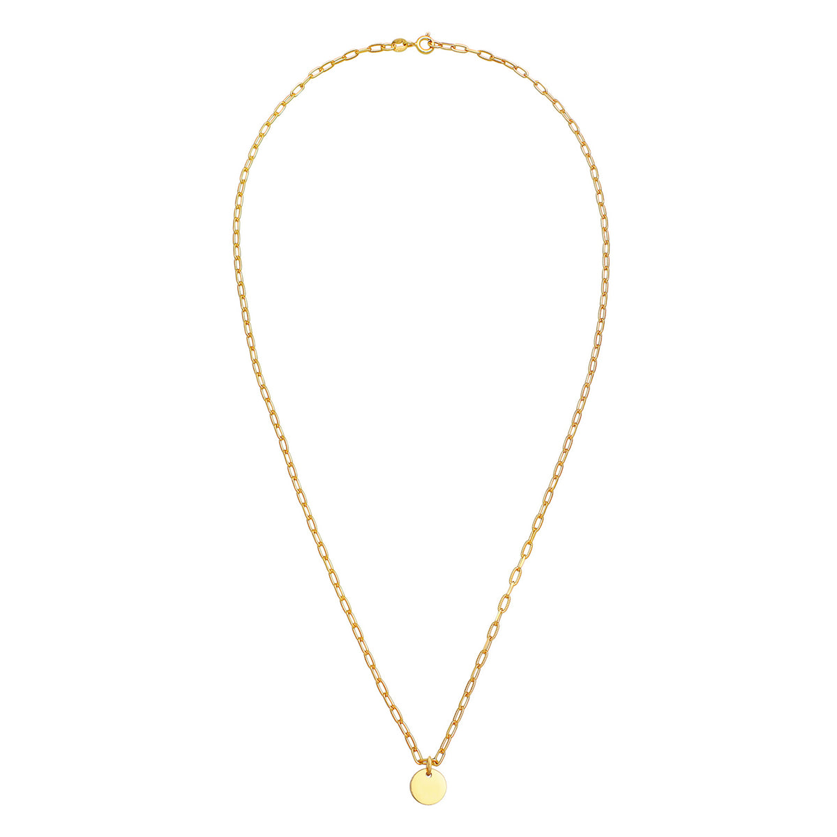Gold - Elli | Gliederkette | Gravur Plättchen | 925 Sterling Silber vergoldet