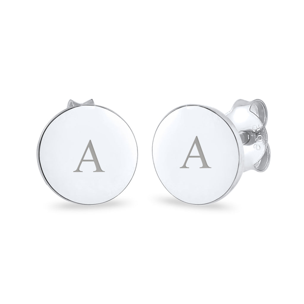 Silber - Elli | Ohrstecker | Gravur Plättchen | 925 Sterling Silber