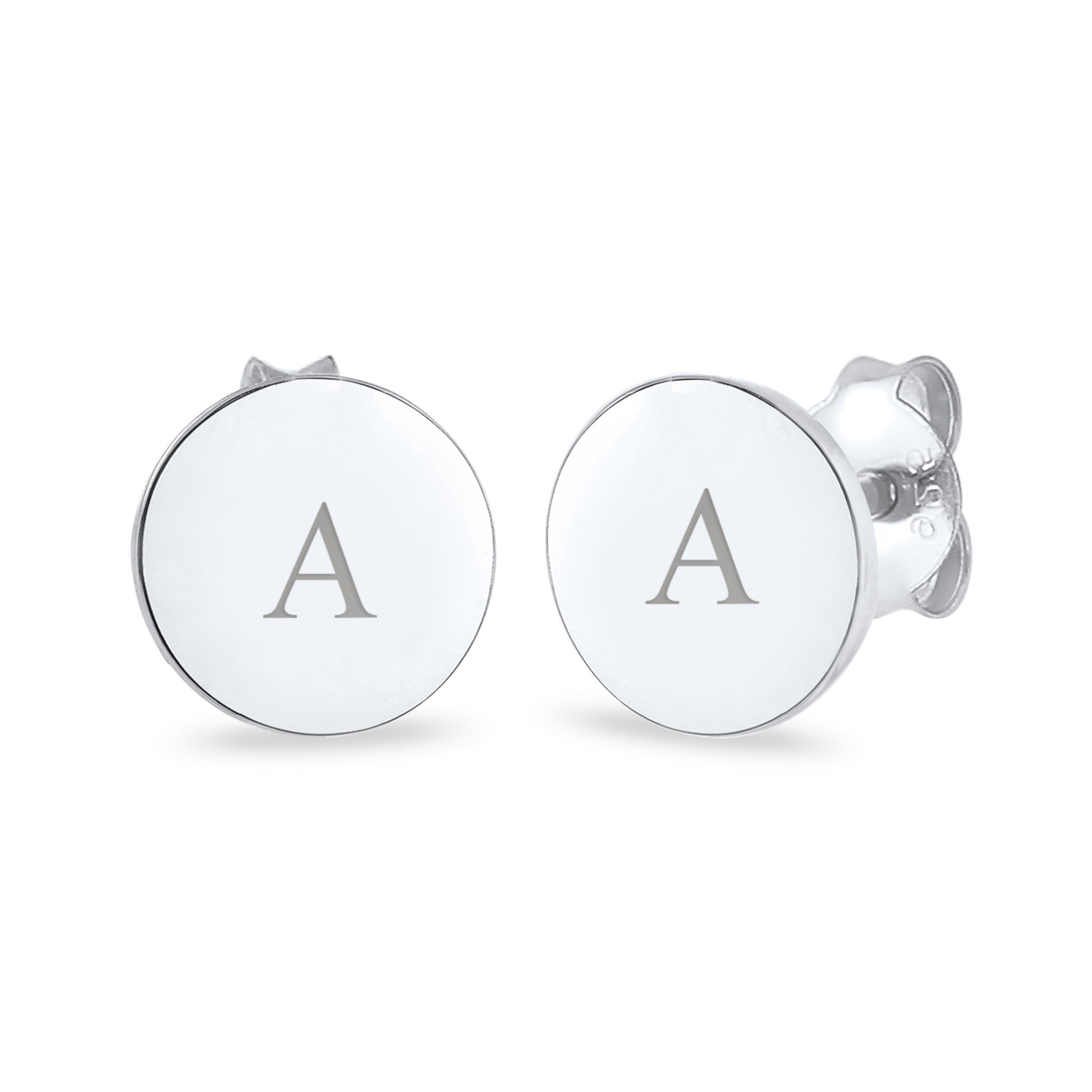 Silber - Elli | Ohrstecker | Gravur Plättchen | 925 Sterling Silber