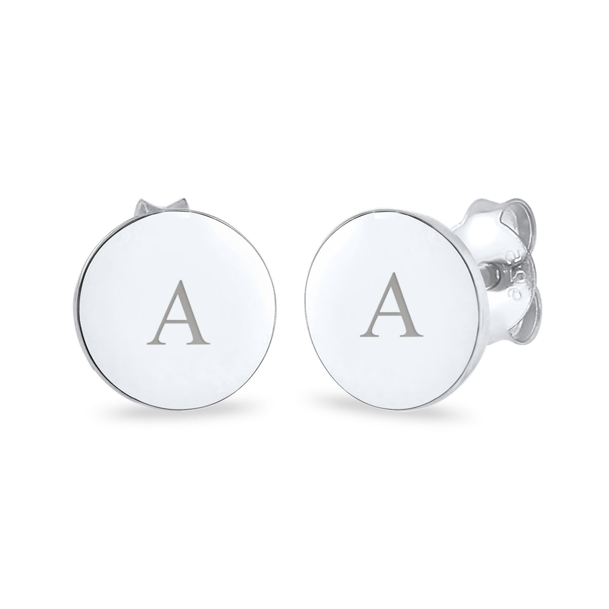 Silber - Elli | Ohrstecker | Gravur Plättchen | 925 Sterling Silber