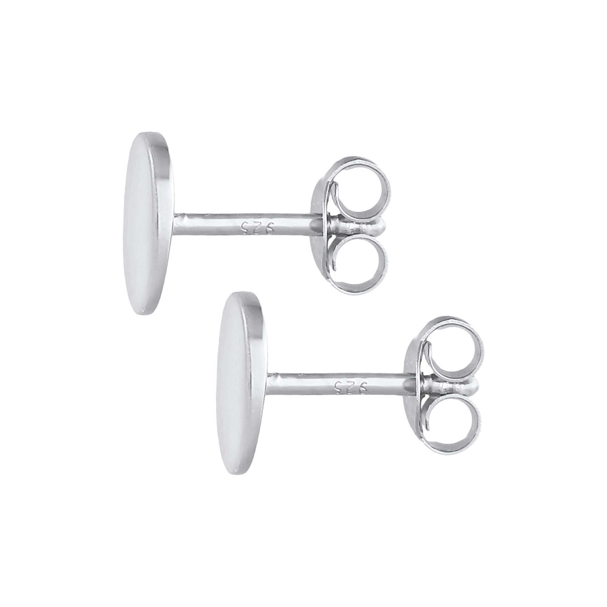 Silber - Elli | Ohrstecker | Gravur Plättchen | 925 Sterling Silber