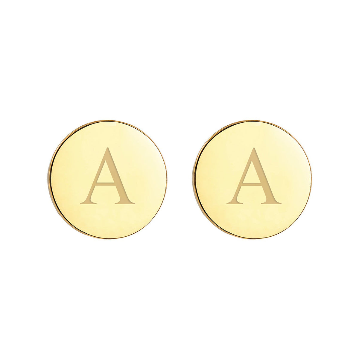 Gold - Elli | Ohrstecker | Gravur Plättchen | 925 Sterling Silber vergoldet