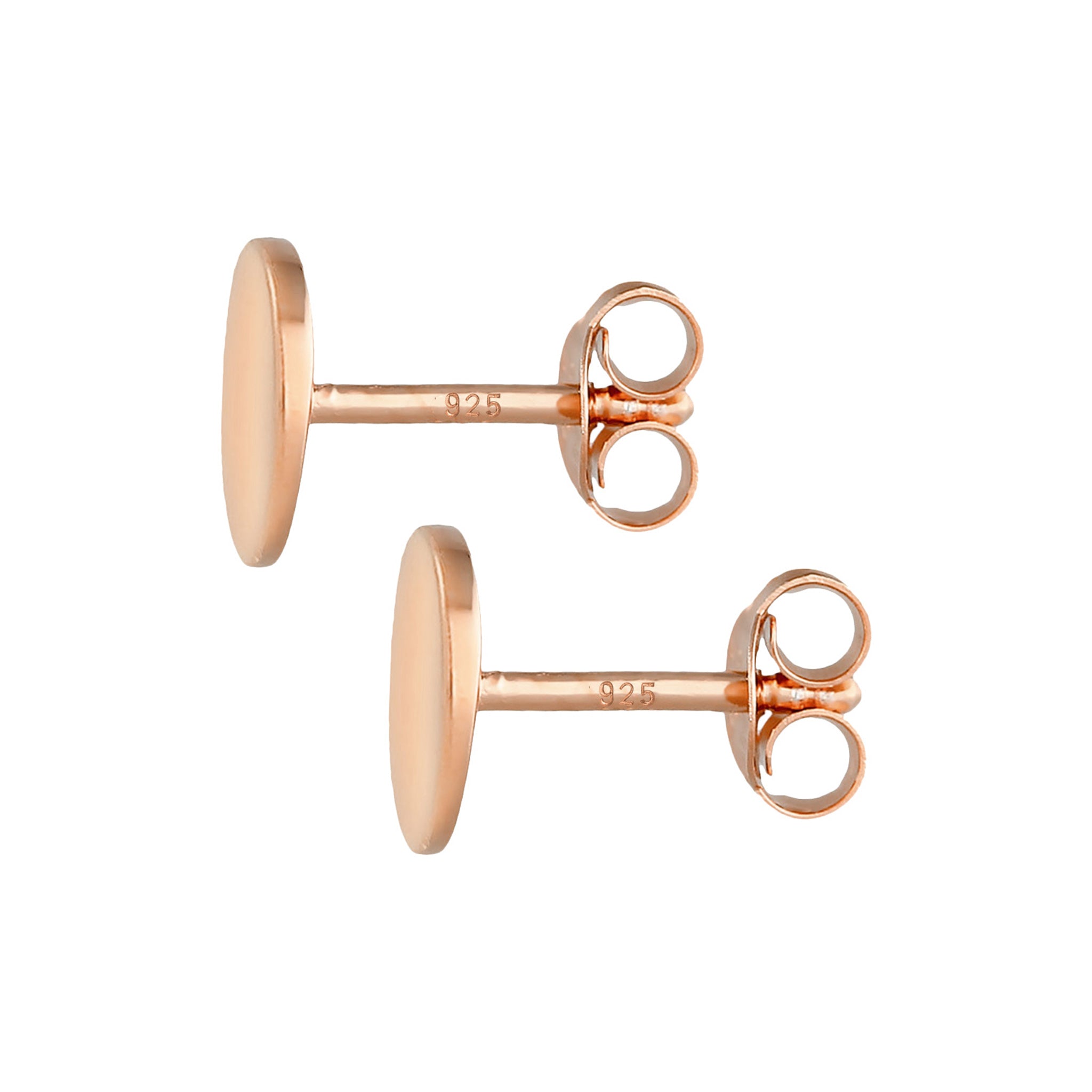 Roségold - Elli | Ohrstecker | Gravur Plättchen | 925 Sterling Silber rose-vergoldet