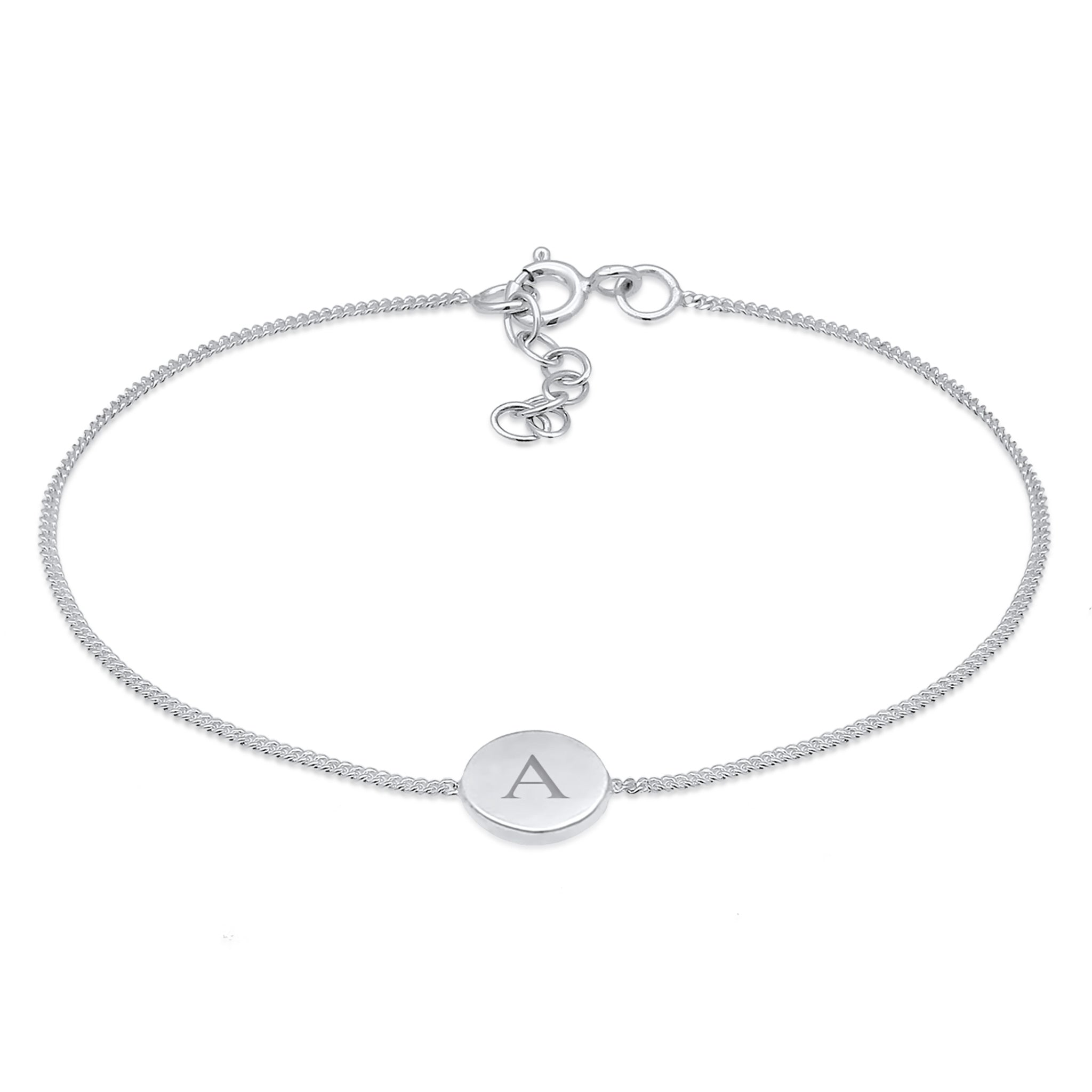 Silber - Elli | Armband | Gravur Plättchen | 925er Sterling Silber