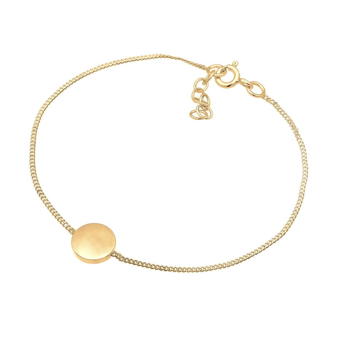 Gold - Elli | Armband | Gravur Plättchen | 925er Sterling Silber vergoldet