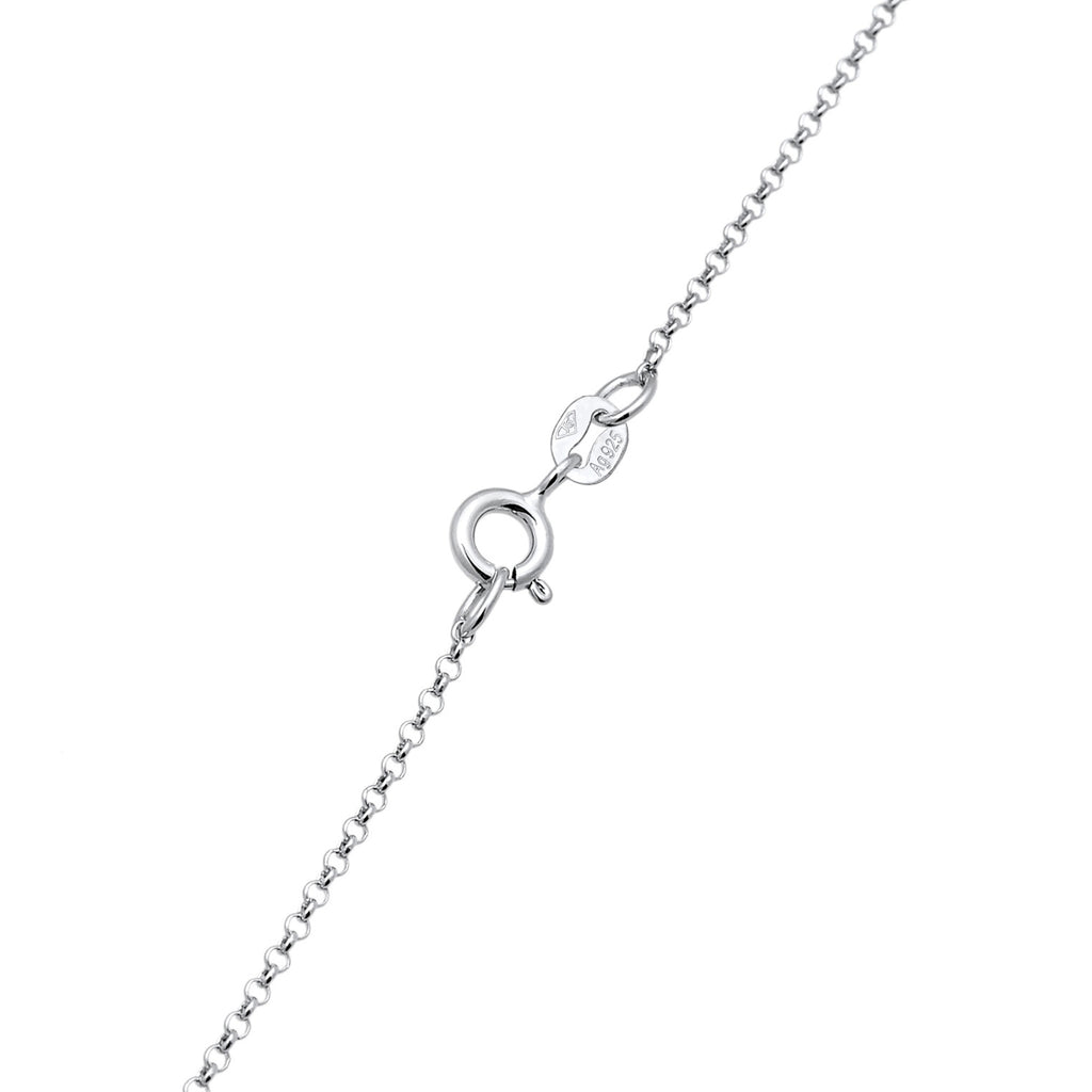 Silber - Elli | Halskette Herz | Gravur Plättchen | 925er Sterling Silber