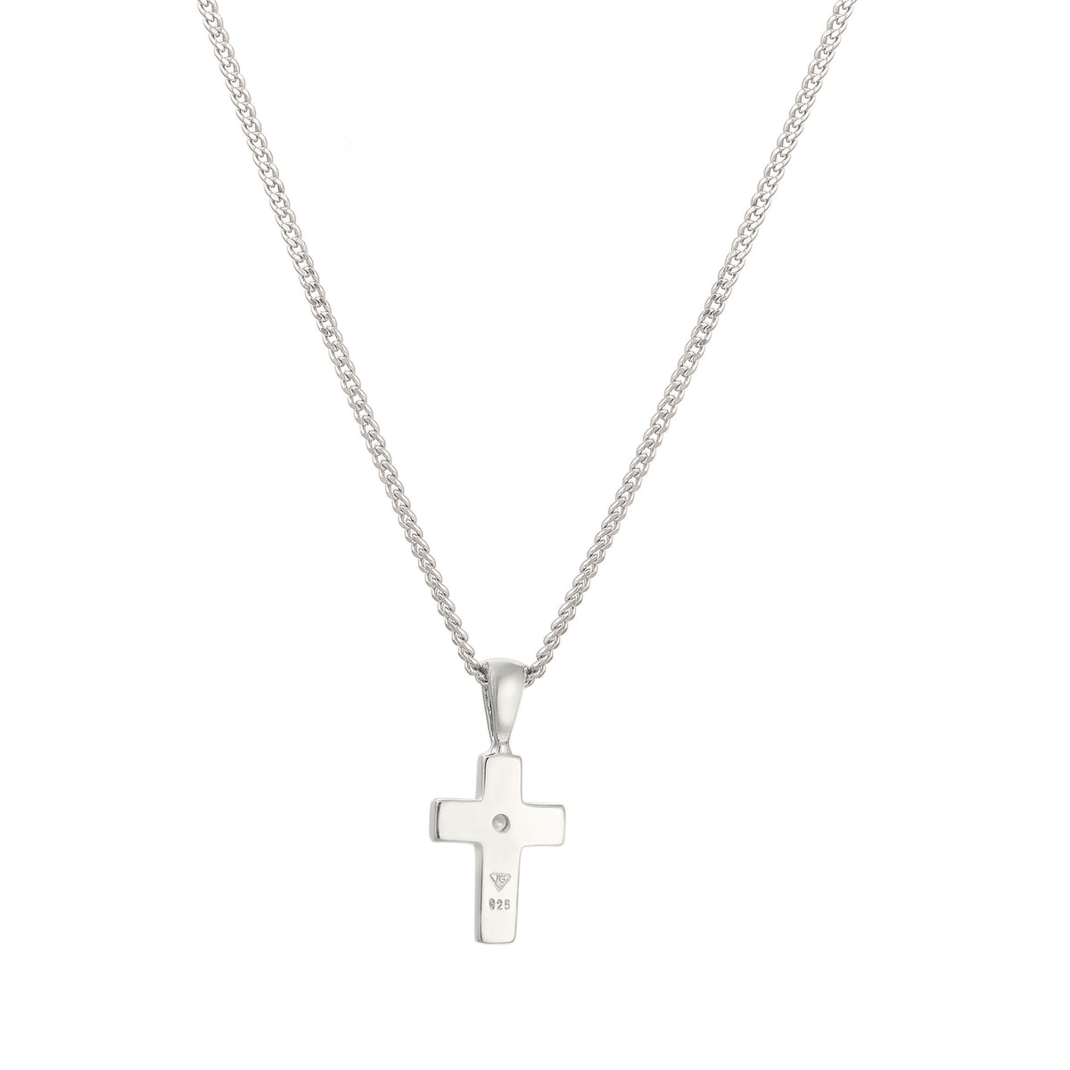 Silber - Elli DIAMONDS | Halskette Kreuz | Laborgezüchteter Diamant (Weiß, 0.02 ct) | 925 Sterling Silber