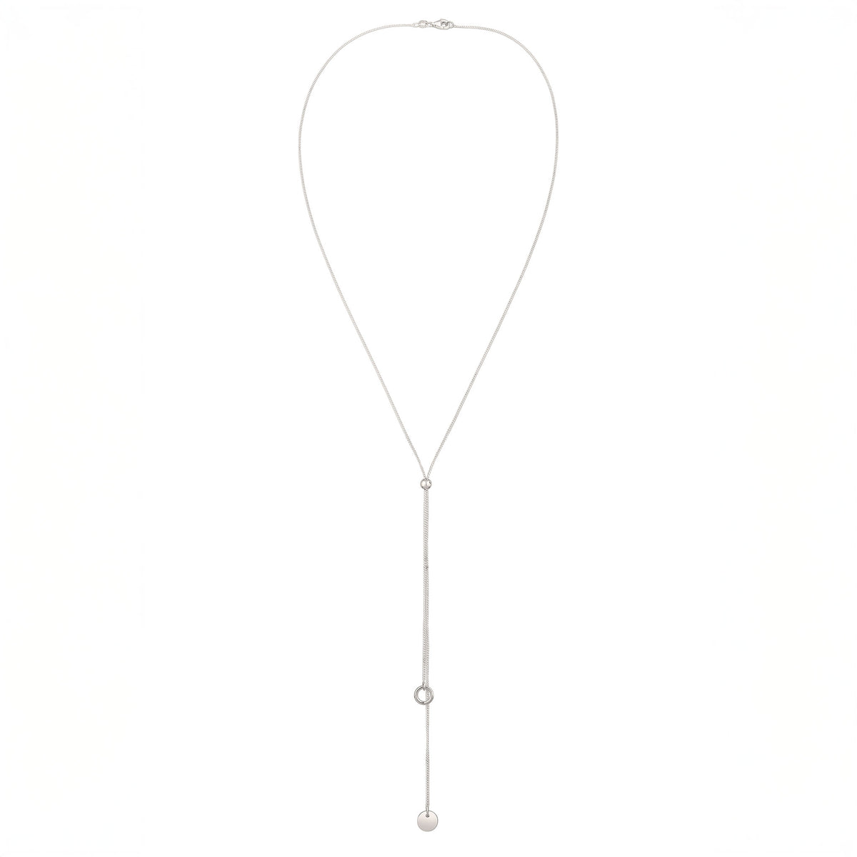 Silber - Elli | Y-Halskette Plättchen | 925 Sterling Silber