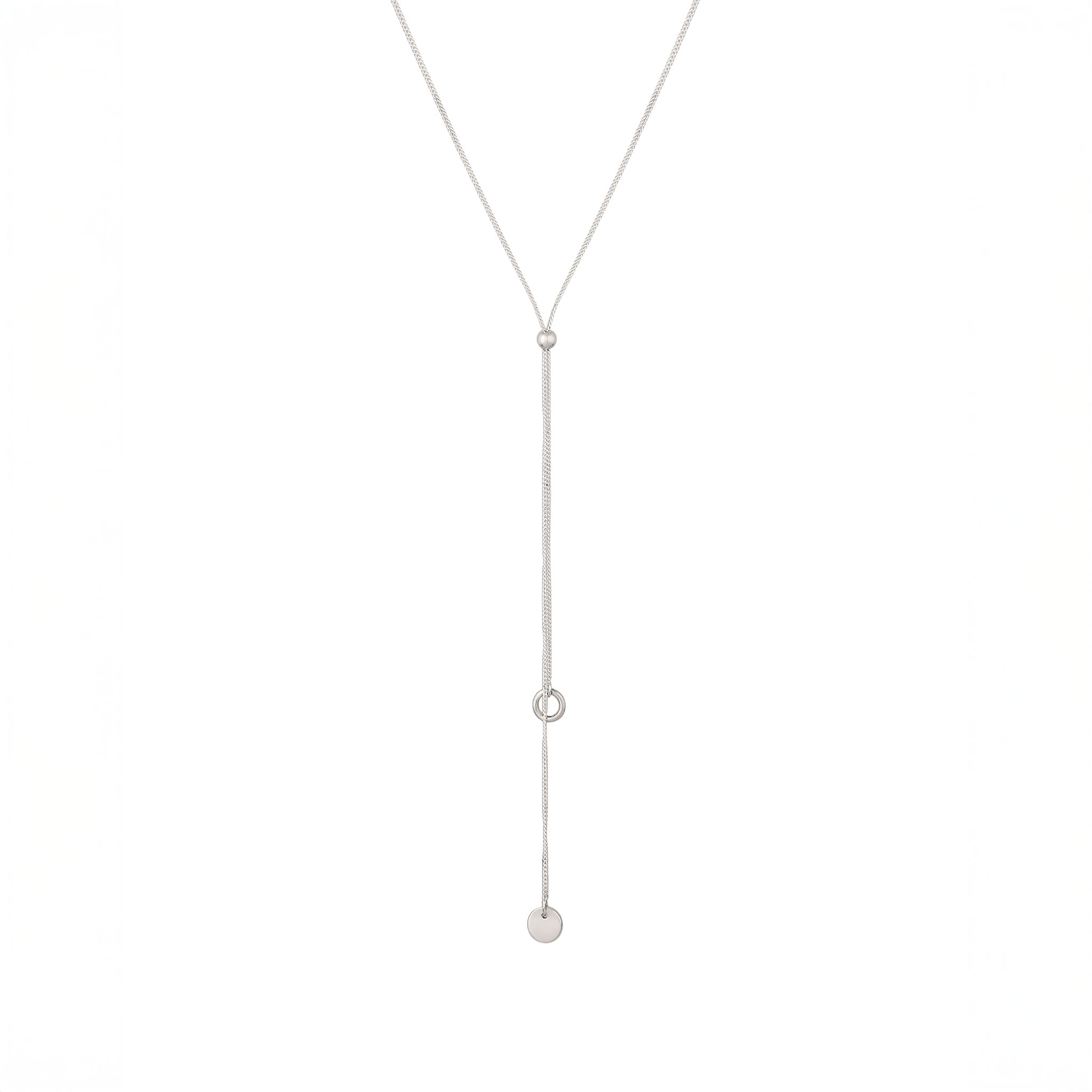 Silber - Elli | Y-Halskette Plättchen | 925 Sterling Silber