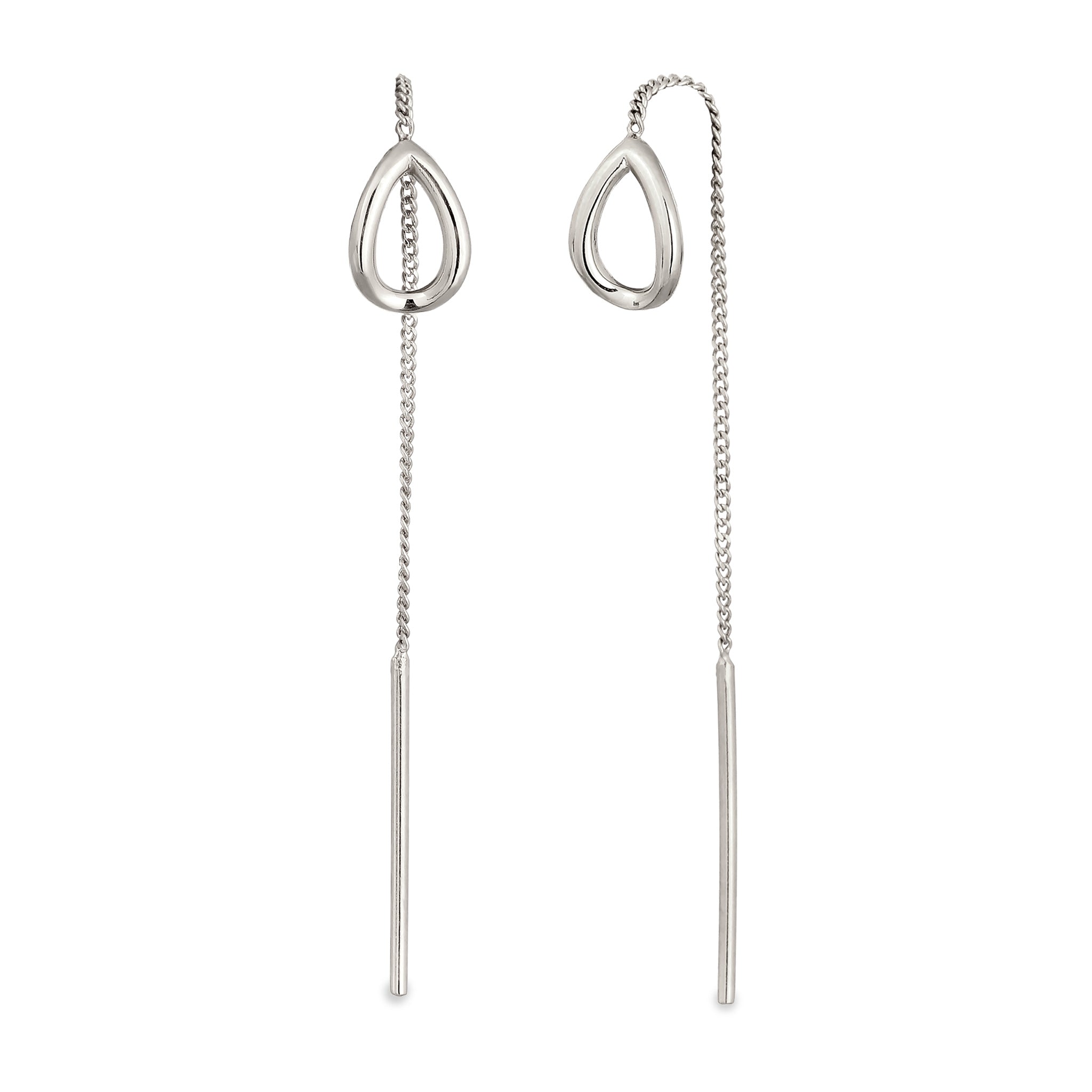 Silber - Elli | Ohrhänger Durchzieher Tropfen | 925 Sterling Silber