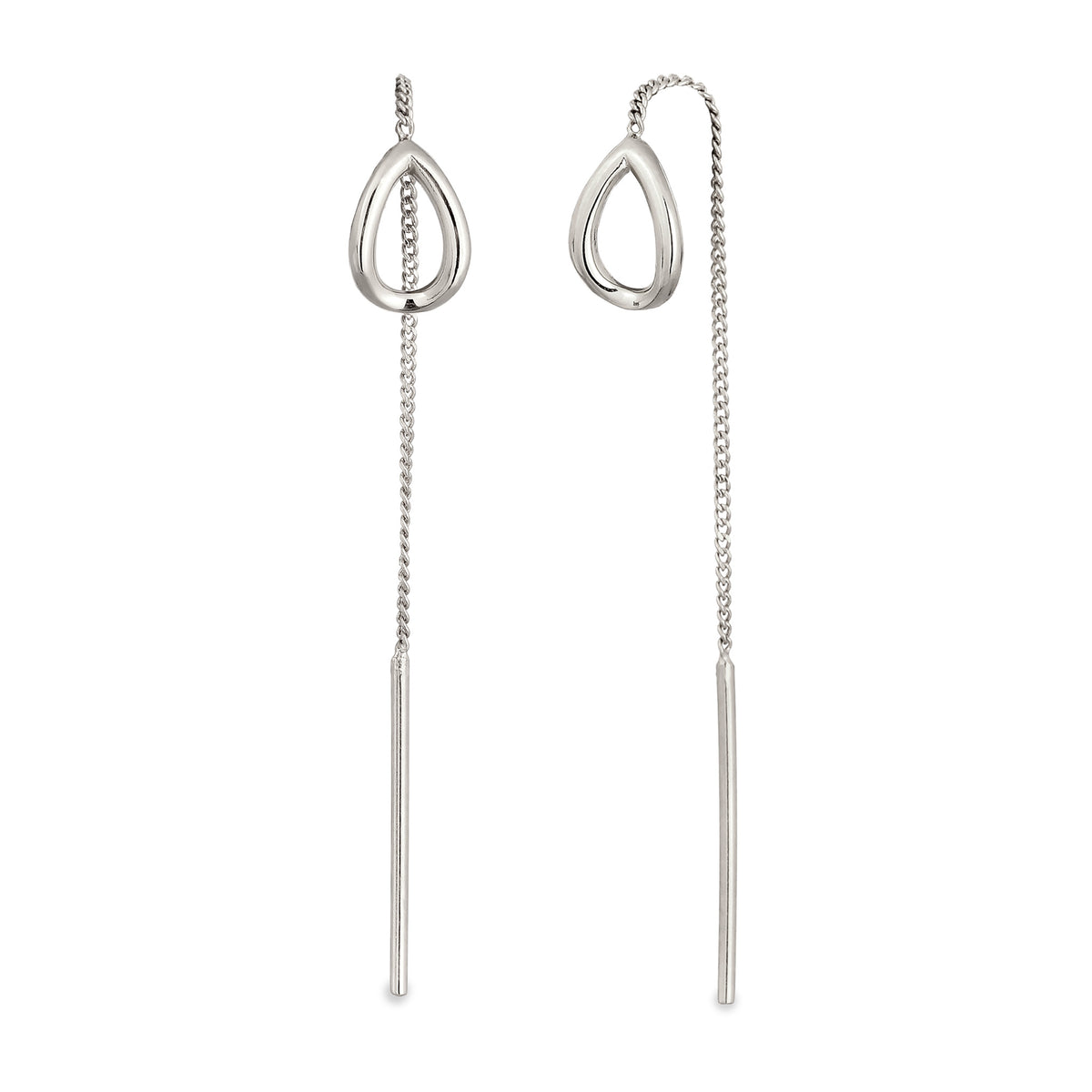 Silber - Elli | Ohrhänger Durchzieher Tropfen | 925 Sterling Silber