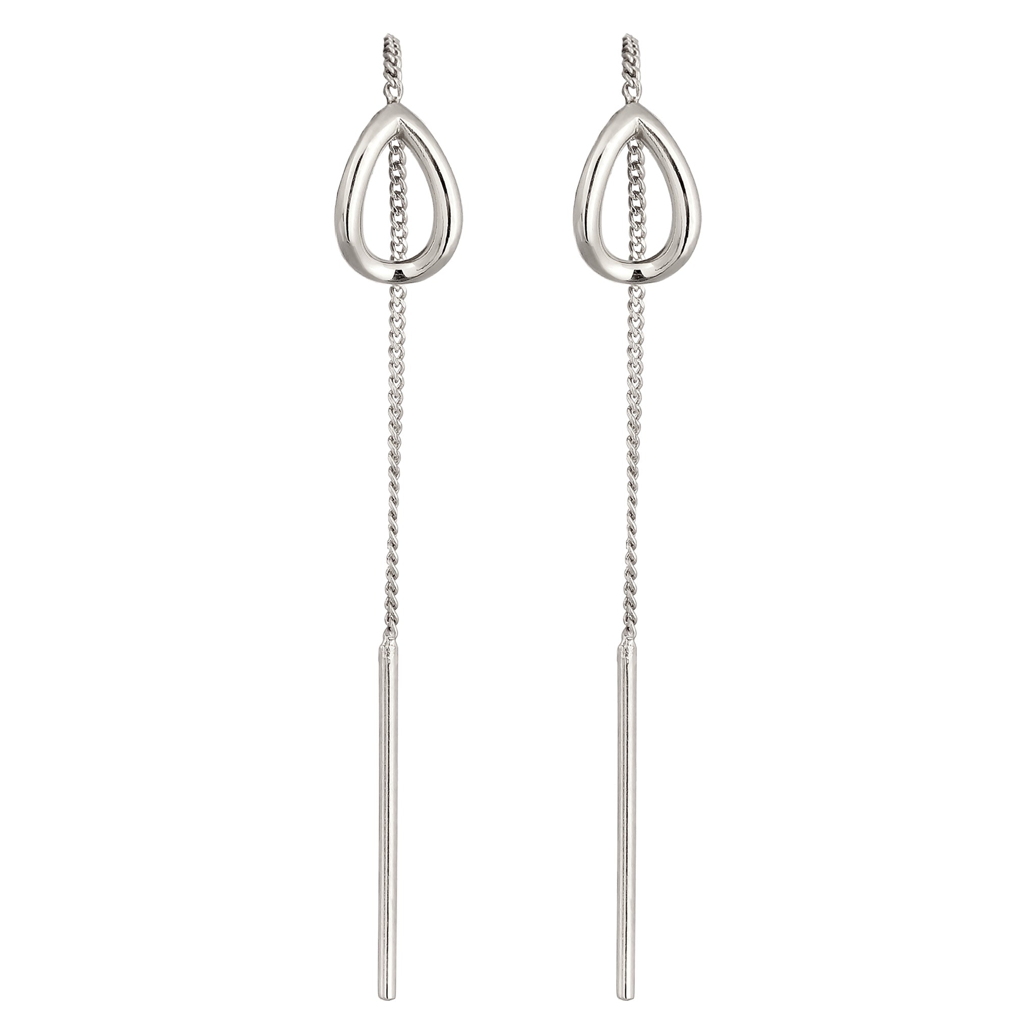 Silber - Elli | Ohrhänger Durchzieher Tropfen | 925 Sterling Silber