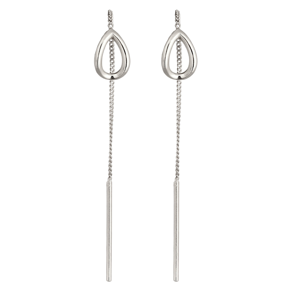 Silber - Elli | Ohrhänger Durchzieher Tropfen | 925 Sterling Silber