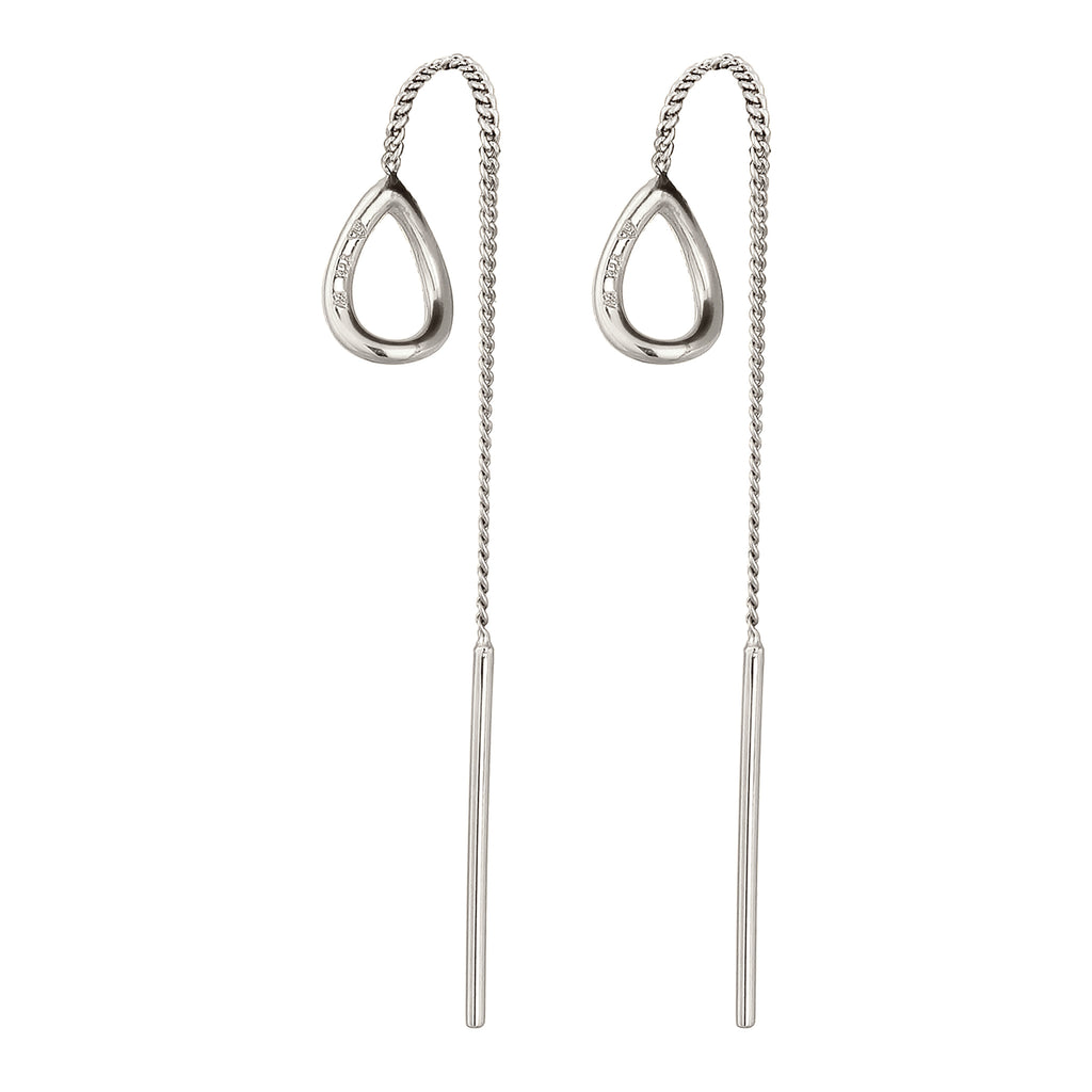 Silber - Elli | Ohrhänger Durchzieher Tropfen | 925 Sterling Silber