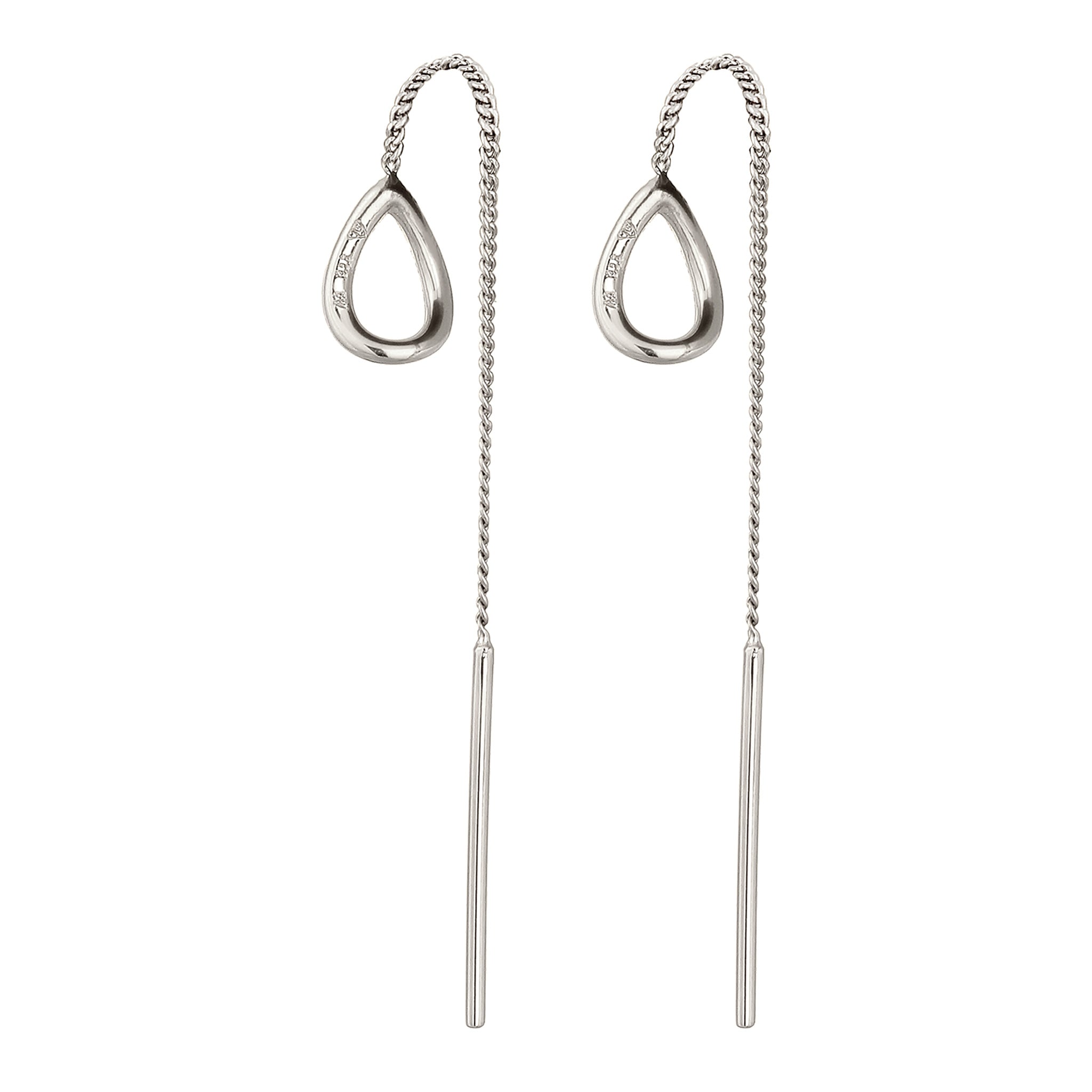 Silber - Elli | Ohrhänger Durchzieher Tropfen | 925 Sterling Silber
