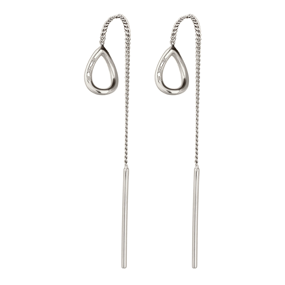 Silber - Elli | Ohrhänger Durchzieher Tropfen | 925 Sterling Silber
