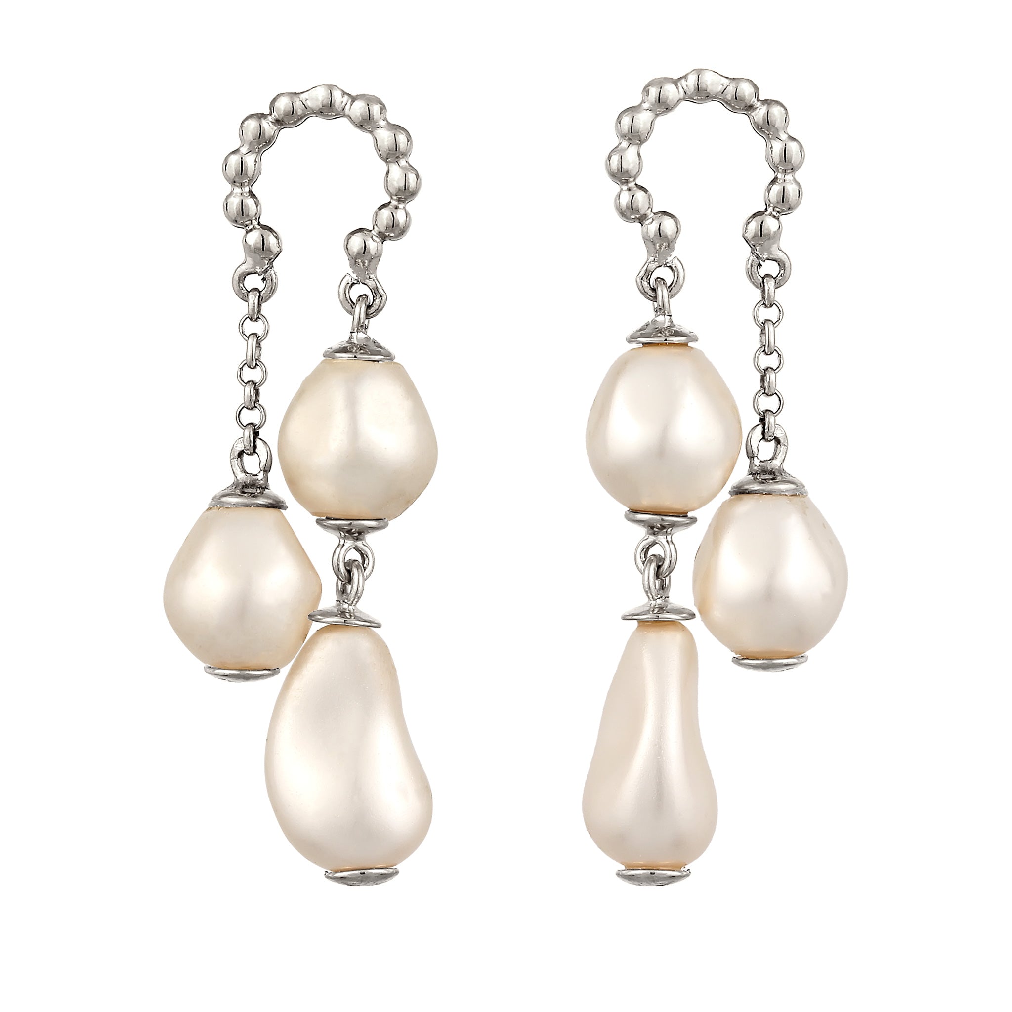 Silber - Elli PREMIUM | Ohrstecker Kugeln | Mit Perlen von Swarovski® (Weiß) | 925 Sterling Silber