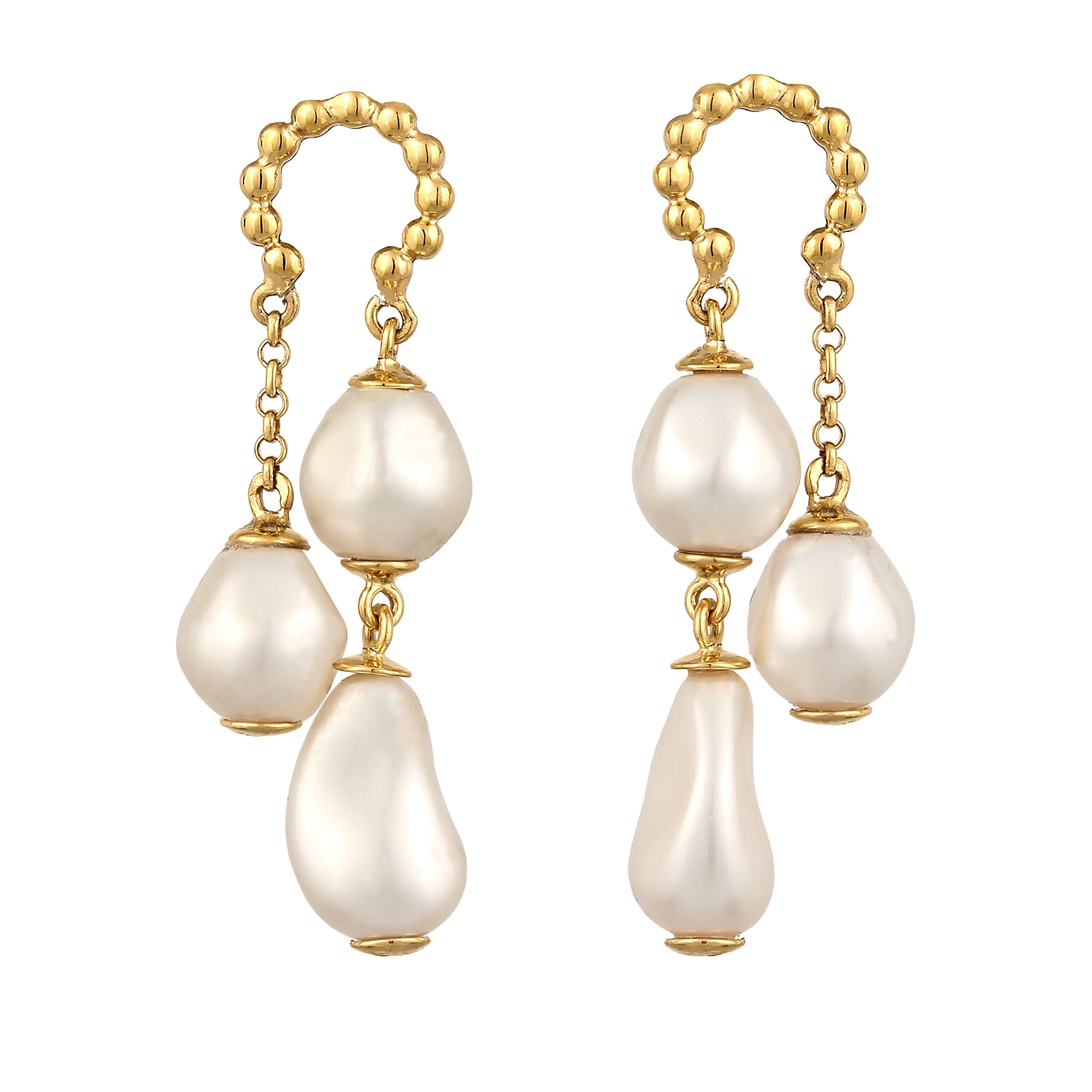 Gold - Elli PREMIUM | Ohrstecker Kugeln | Mit Perlen von Swarovski®  (Weiß) | 925 Sterling Silber vergoldet