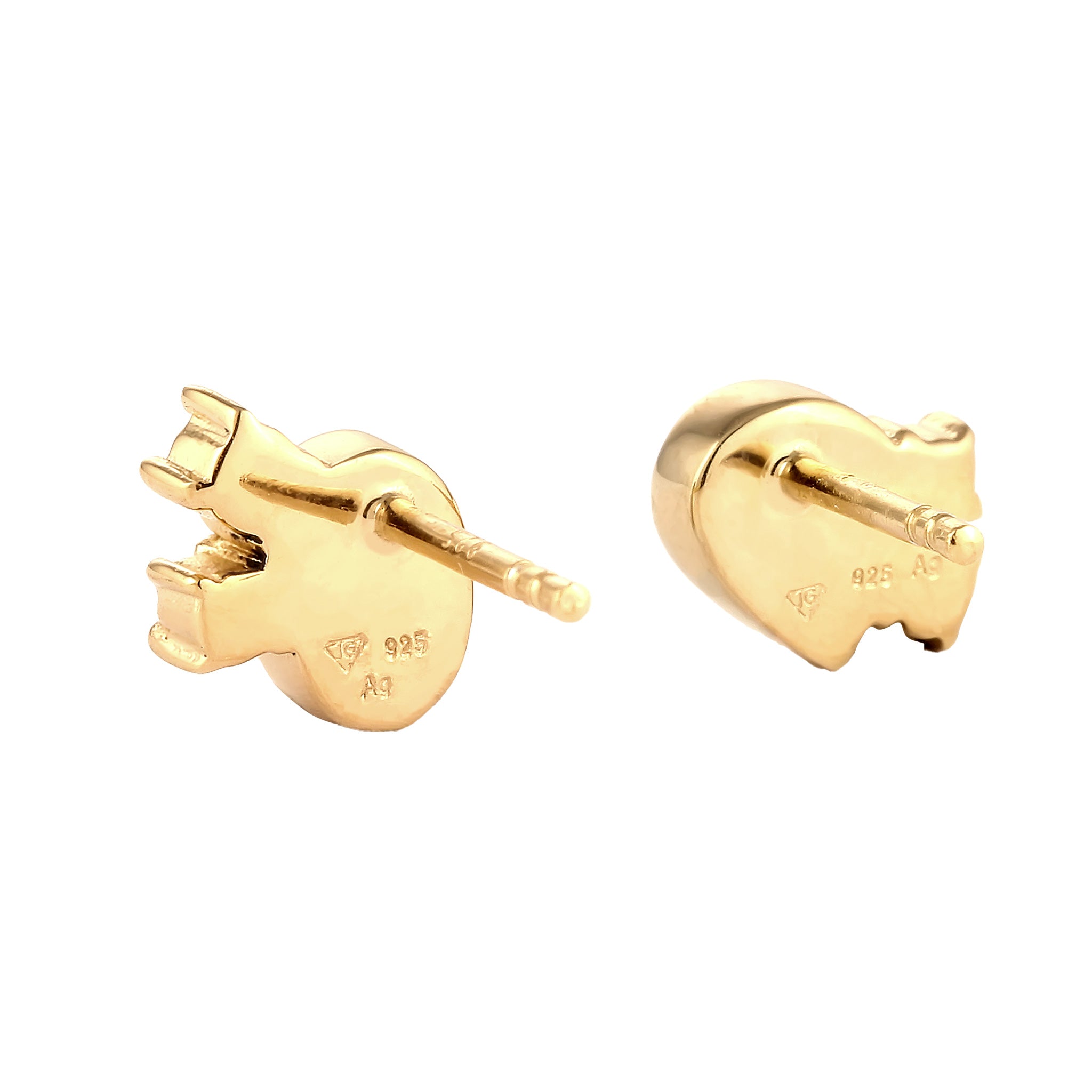 Gold - Elli | Ohrstecker Oval | Mit Kristallen von Swarovski® (Pink & Hellgrün & Blau) | 925 Sterling Silber vergoldet