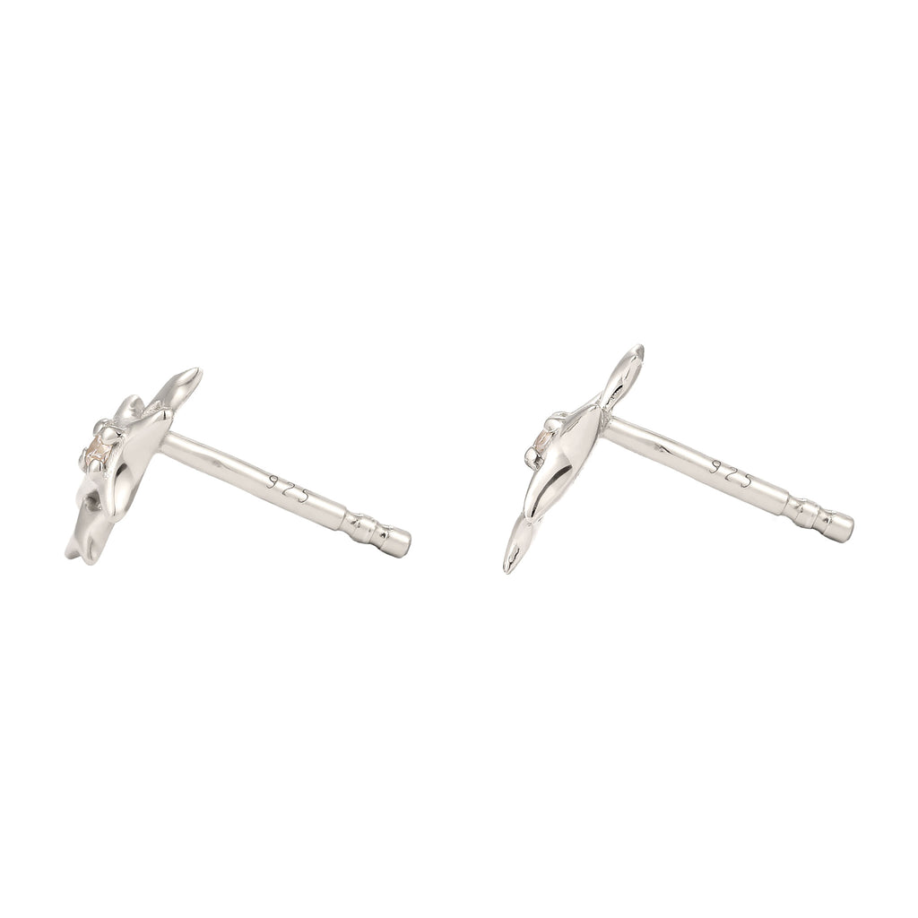 Silber - Elli | Ohrstecker Stern | Zirkonia (Weiß) | 925 Sterling Silber