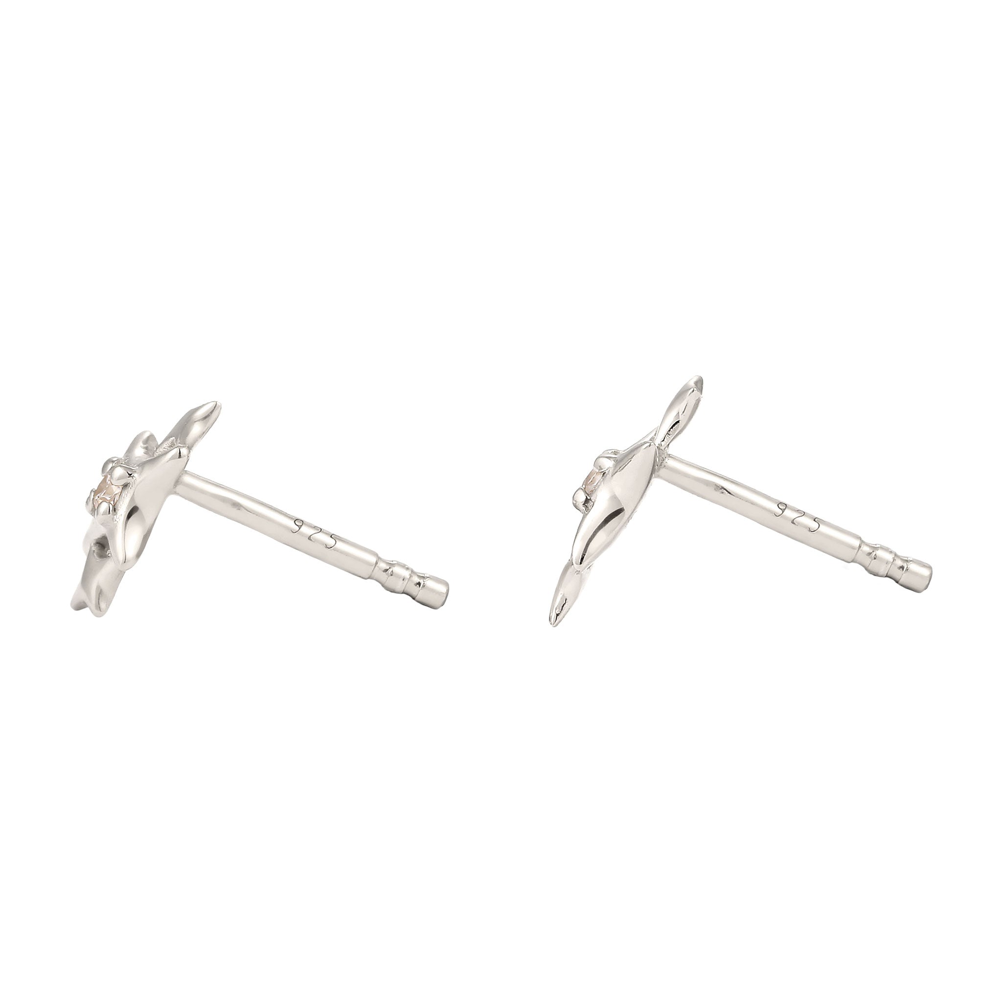 Silber - Elli | Ohrstecker Stern | Zirkonia (Weiß) | 925 Sterling Silber