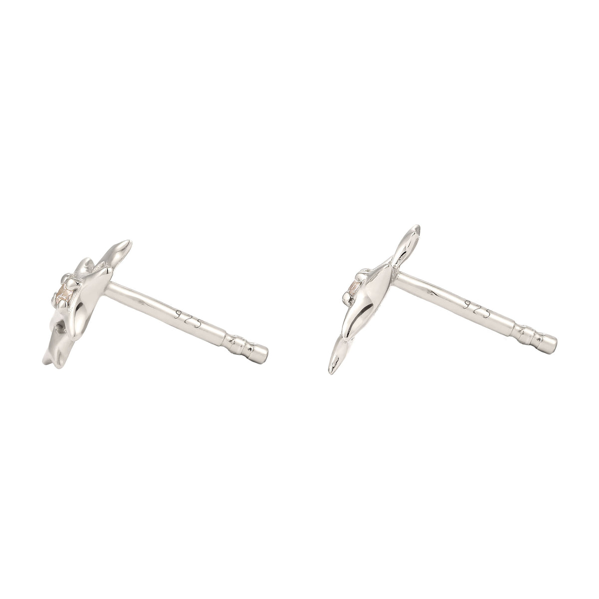 Silber - Elli | Ohrstecker Stern | Zirkonia (Weiß) | 925 Sterling Silber