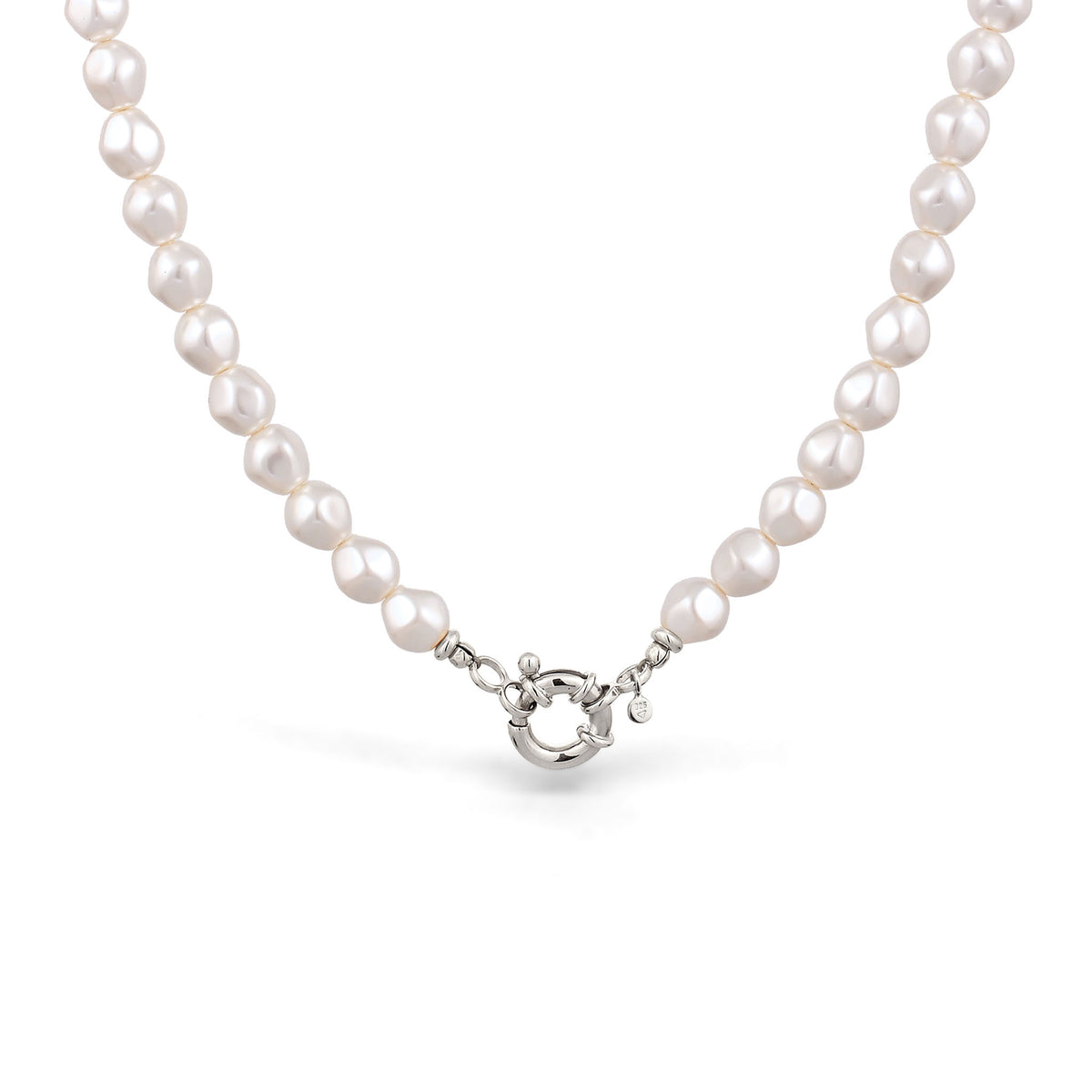Silber - Elli | Halskette | Mit Perlen von Swarovski® (Weiß) | 925 Sterling Silber
