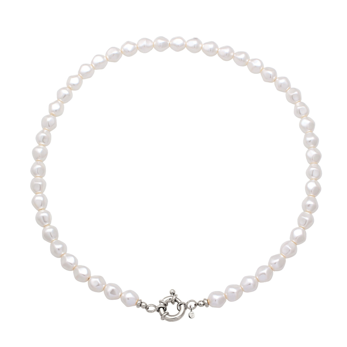 Silber - Elli | Halskette | Mit Perlen von Swarovski® (Weiß) | 925 Sterling Silber