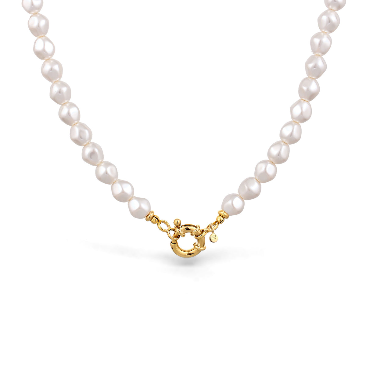Gold - Elli | Halskette | Mit Perlen von Swarovski® (Weiß) | 925 Sterling Silber