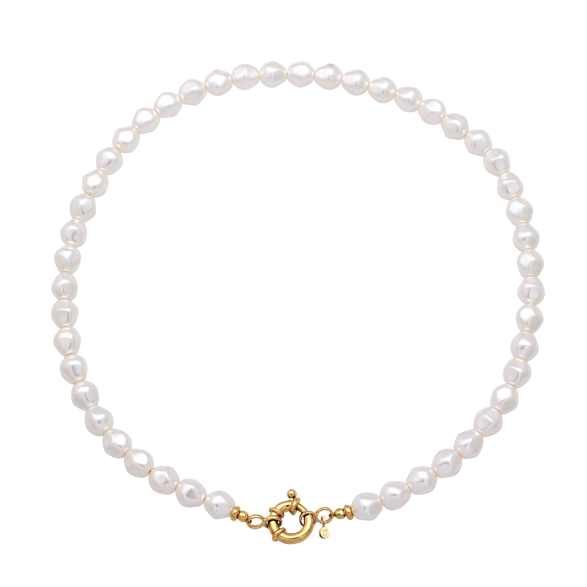 Gold - Elli | Halskette | Mit Perlen von Swarovski® (Weiß) | 925 Sterling Silber