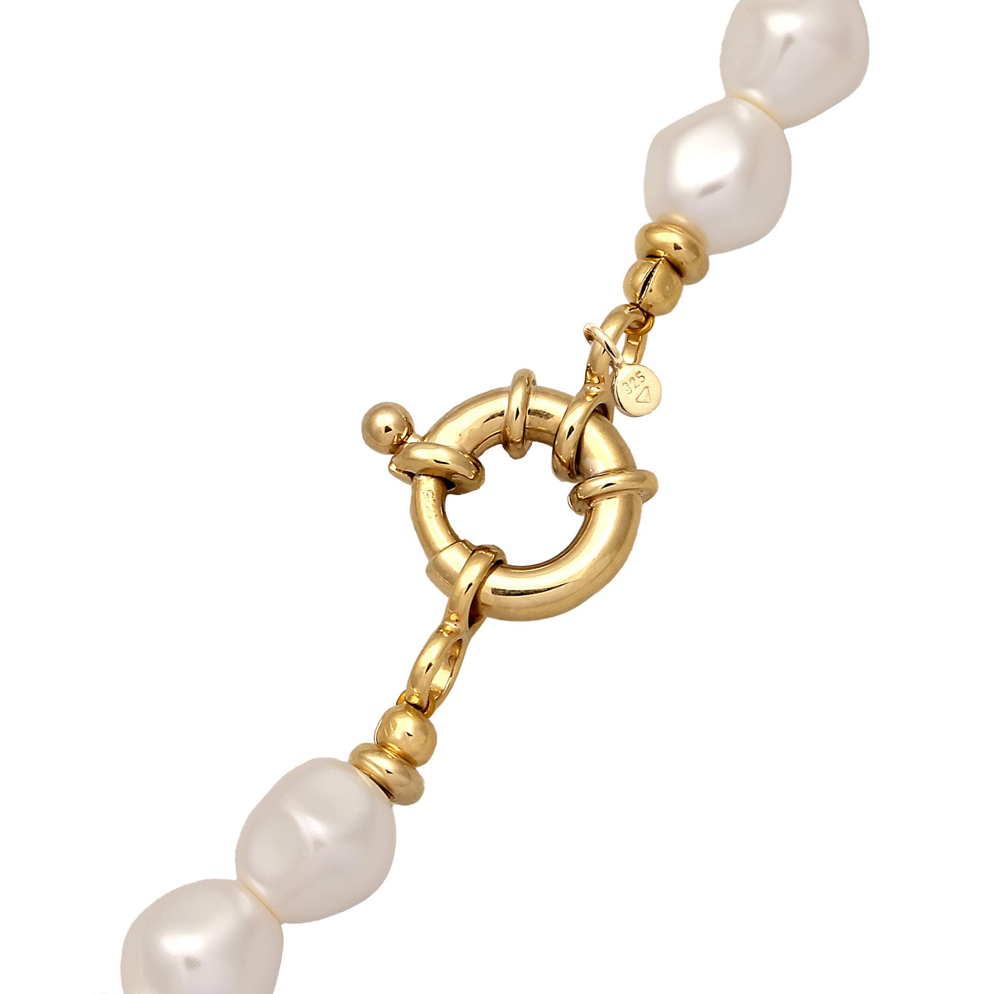 Gold - Elli | Halskette | Mit Perlen von Swarovski® (Weiß) | 925 Sterling Silber