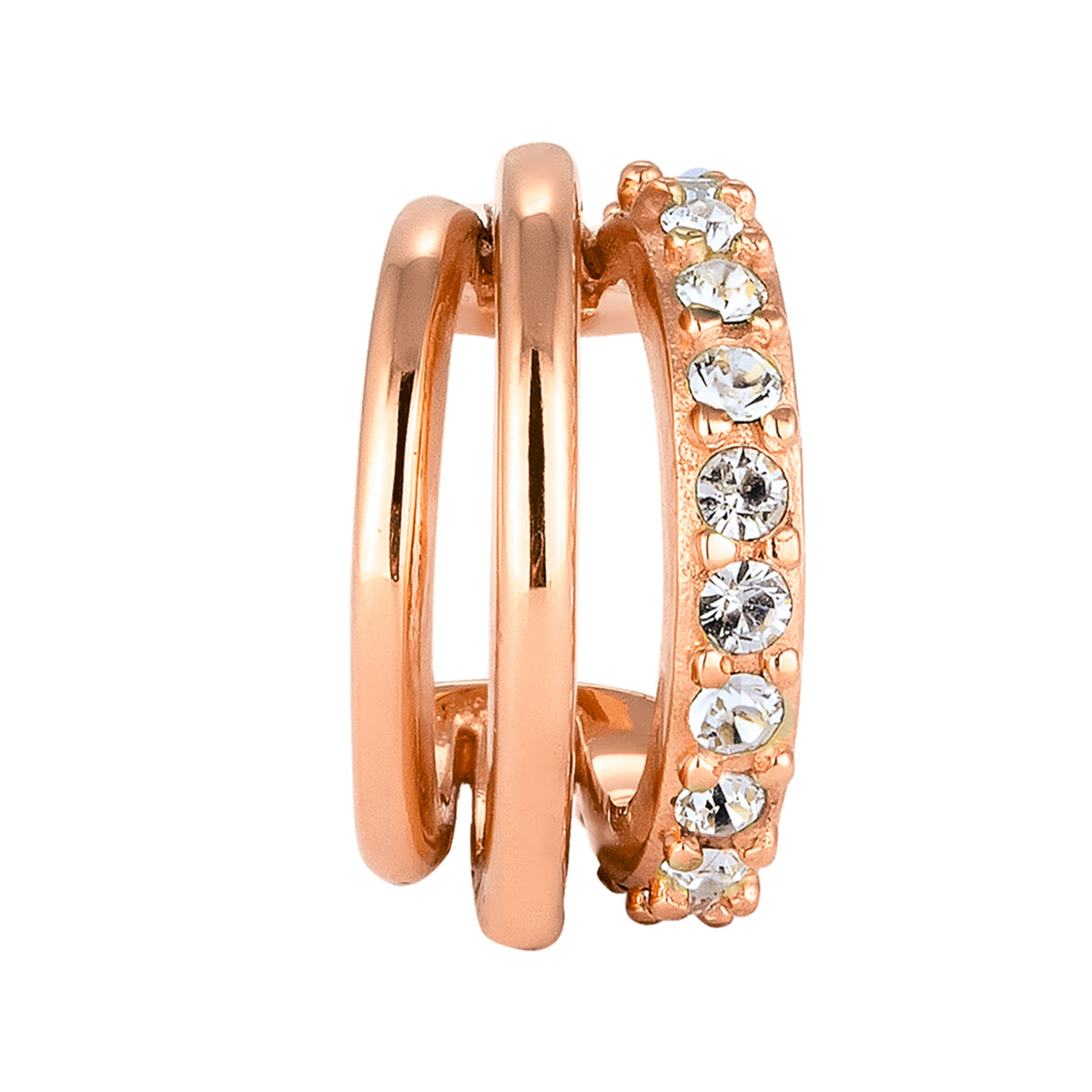 Roségold - Elli | Earcuff | Mit Kristallen von Swarovski® (Weiß) | 925 Sterling Silber Rosegold