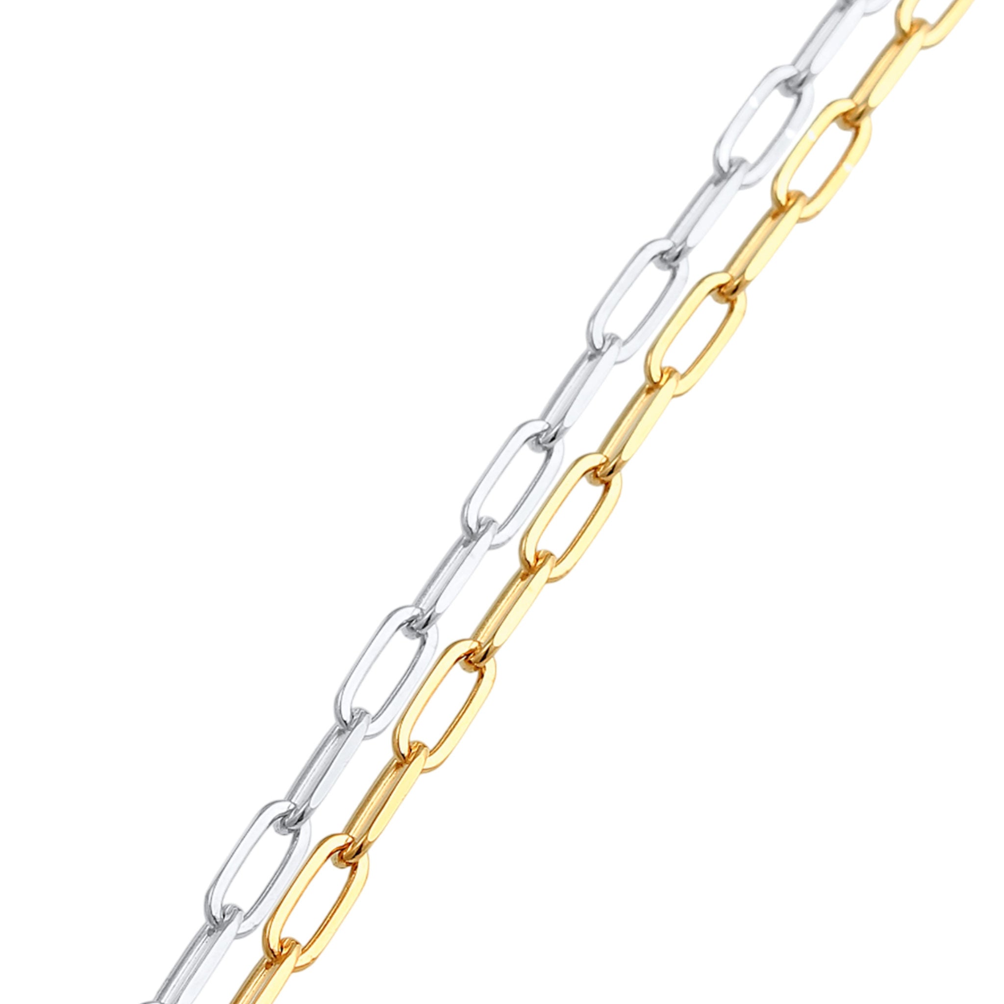 Zweifarbig - Elli | Glieder-Armband Set Bicolor | 925 Sterling Silber vergoldet